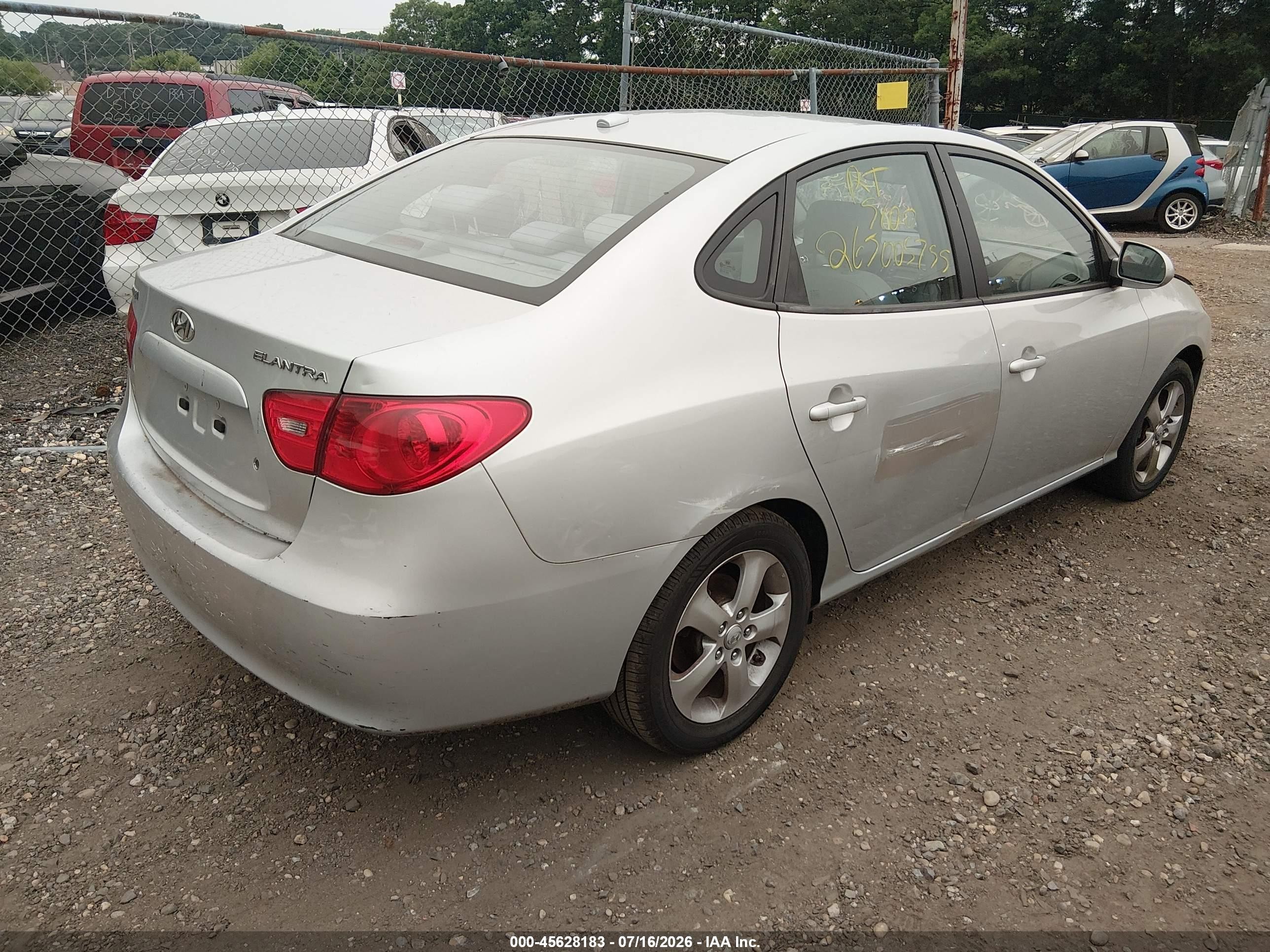 2008 Hyundai Elantra Gls/se Gray vin: KMHDU46D88U415848