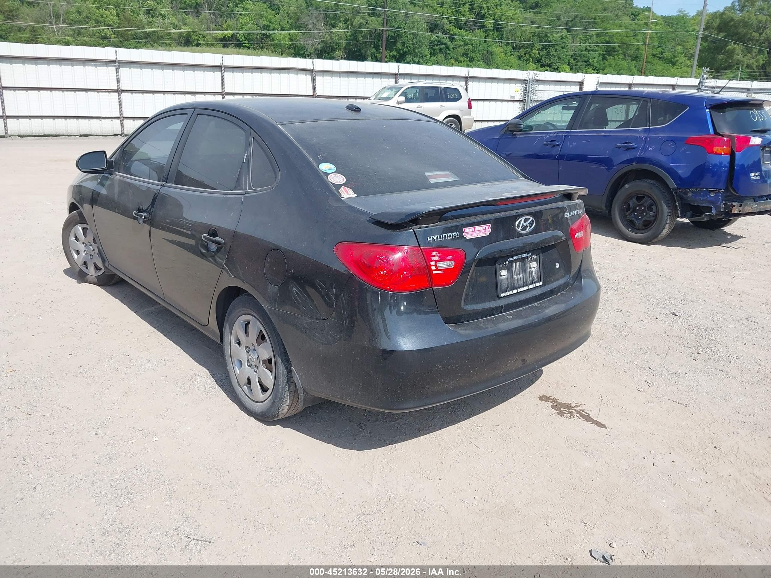 2008 Hyundai Elantra Gls/se Black vin: KMHDU46D88U529378