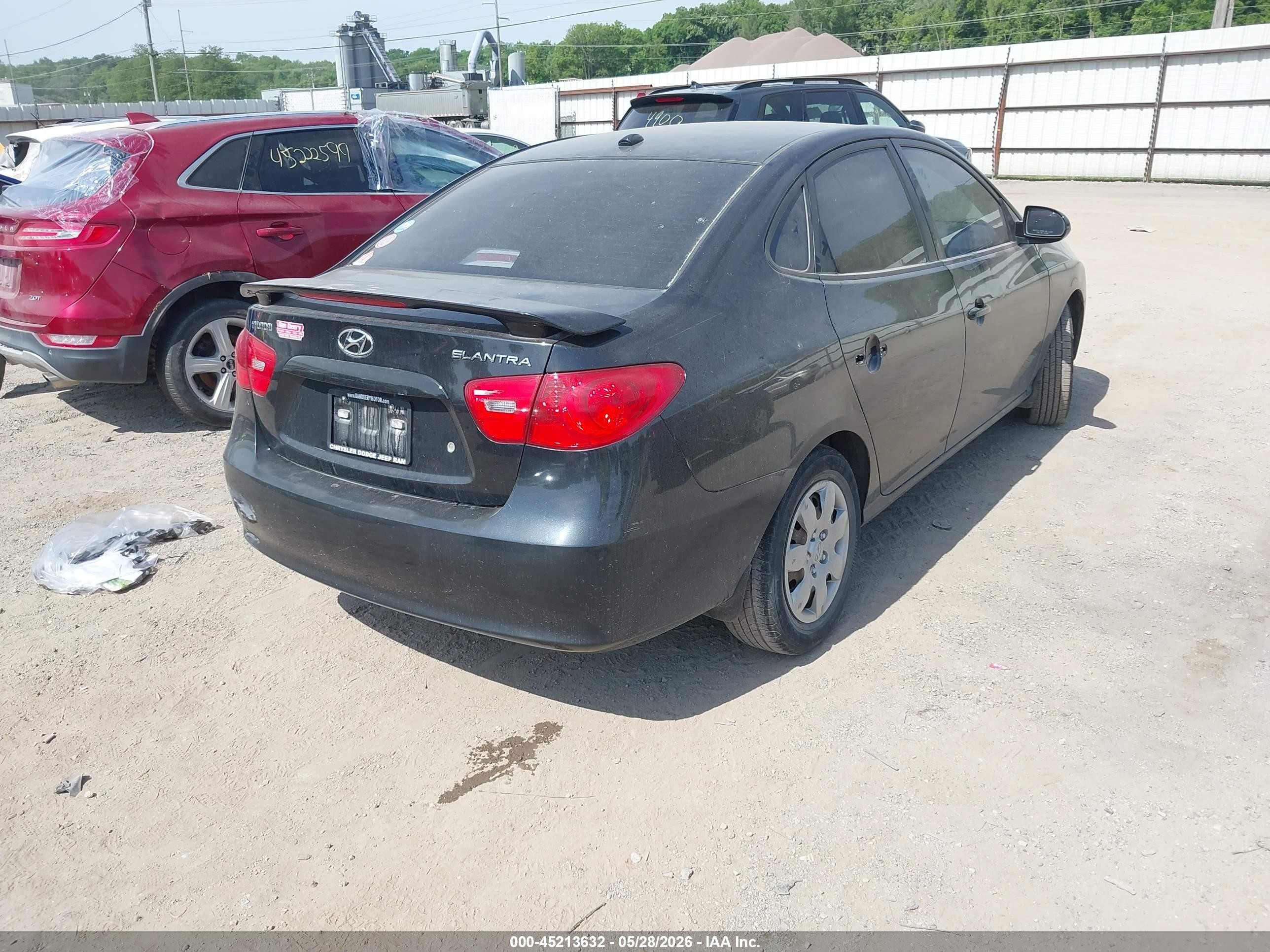 2008 Hyundai Elantra Gls/se Black vin: KMHDU46D88U529378