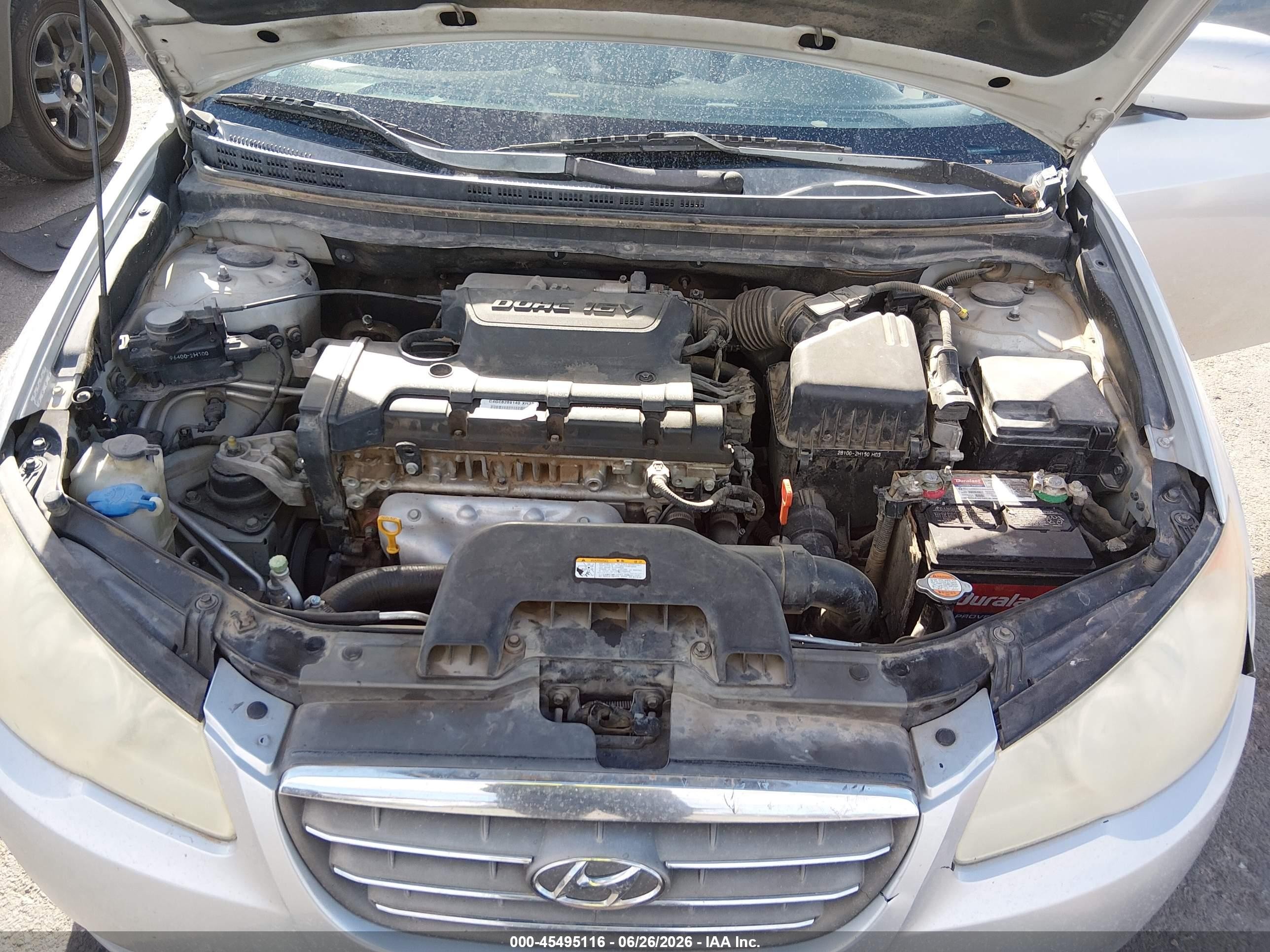 2008 Hyundai Elantra Gls/se Silver vin: KMHDU46D88U554491