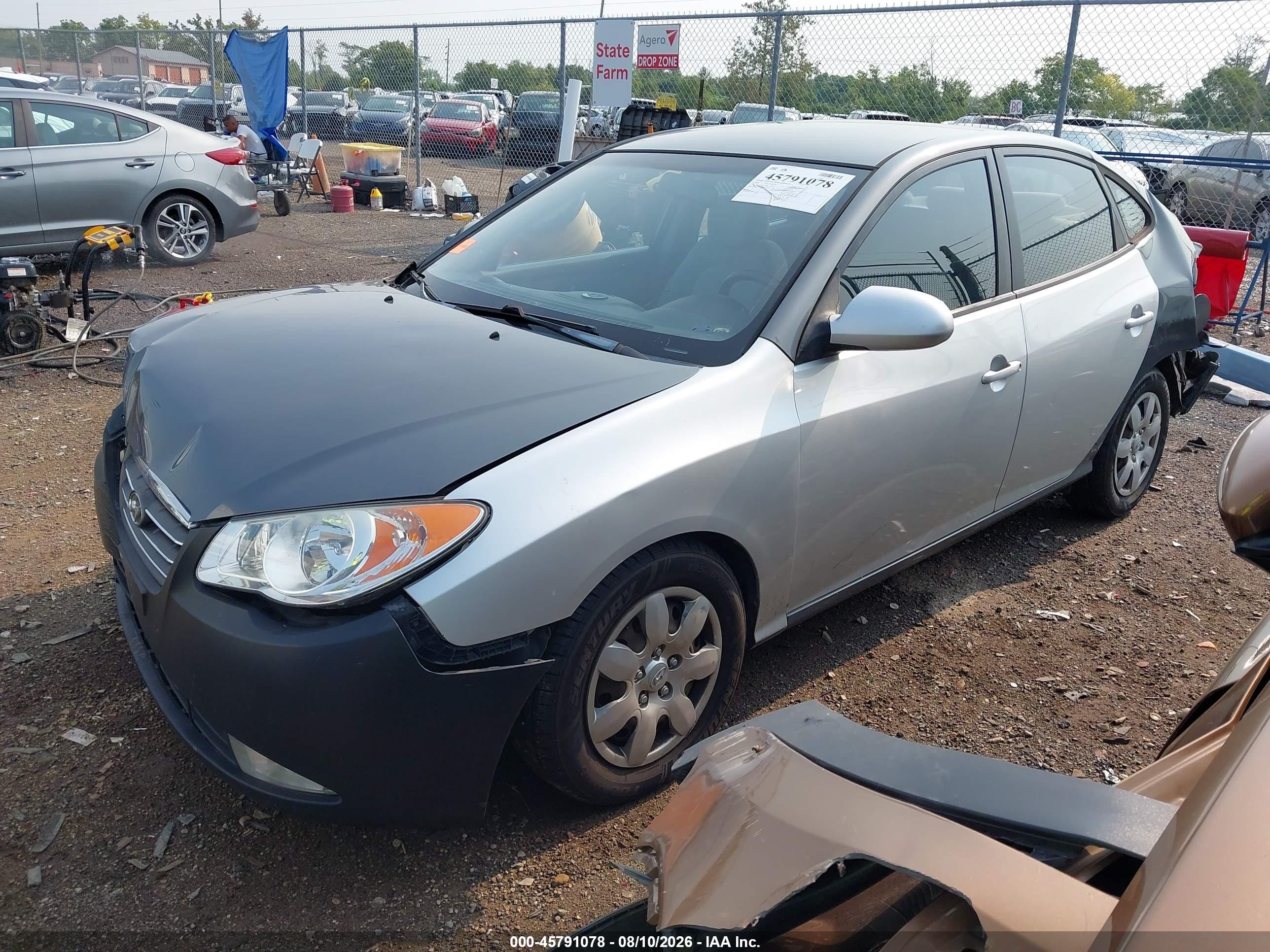2009 Hyundai Elantra Gls Gray vin: KMHDU46D89U601990