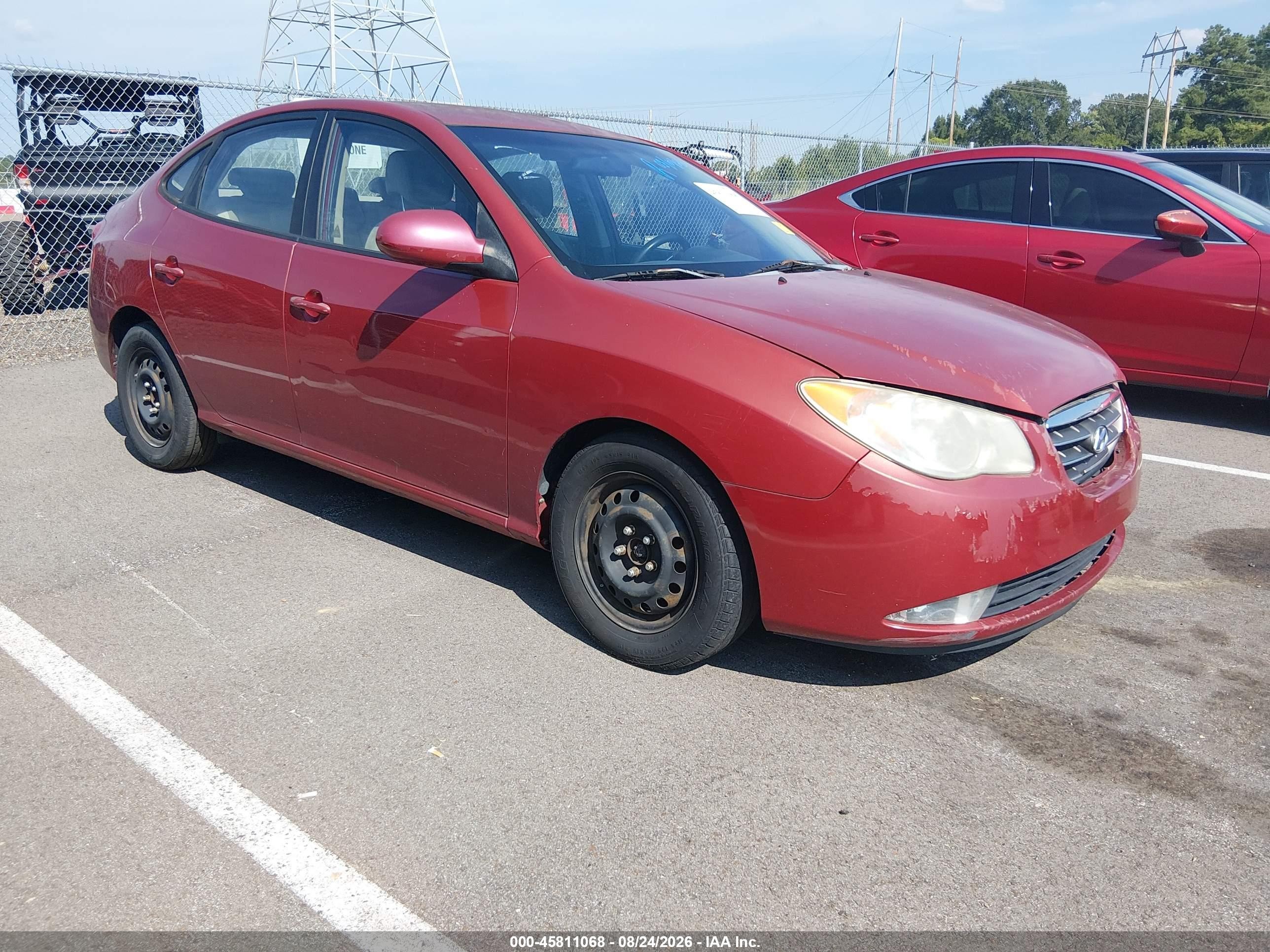 2009 Hyundai Elantra Gls Red vin: KMHDU46D89U607210