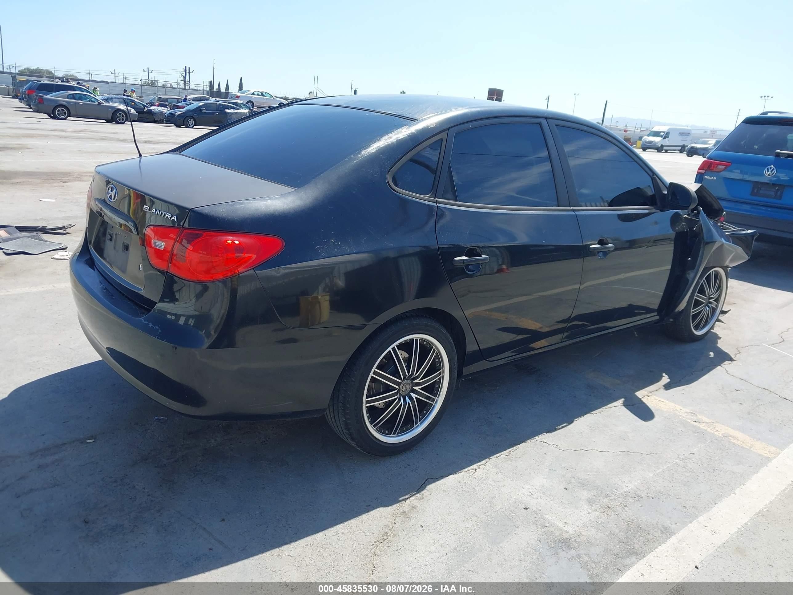 2007 Hyundai Elantra Gls/ltd/se Black vin: KMHDU46D97U038526