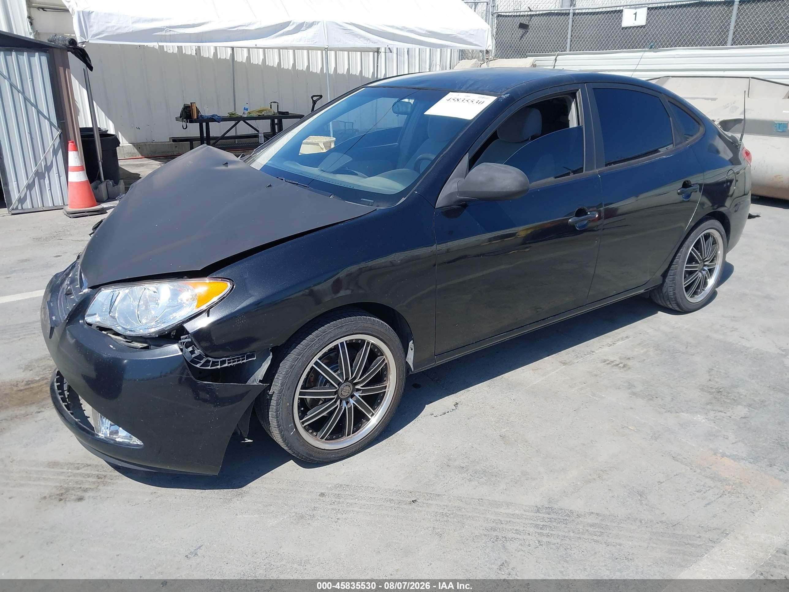 2007 Hyundai Elantra Gls/ltd/se Black vin: KMHDU46D97U038526
