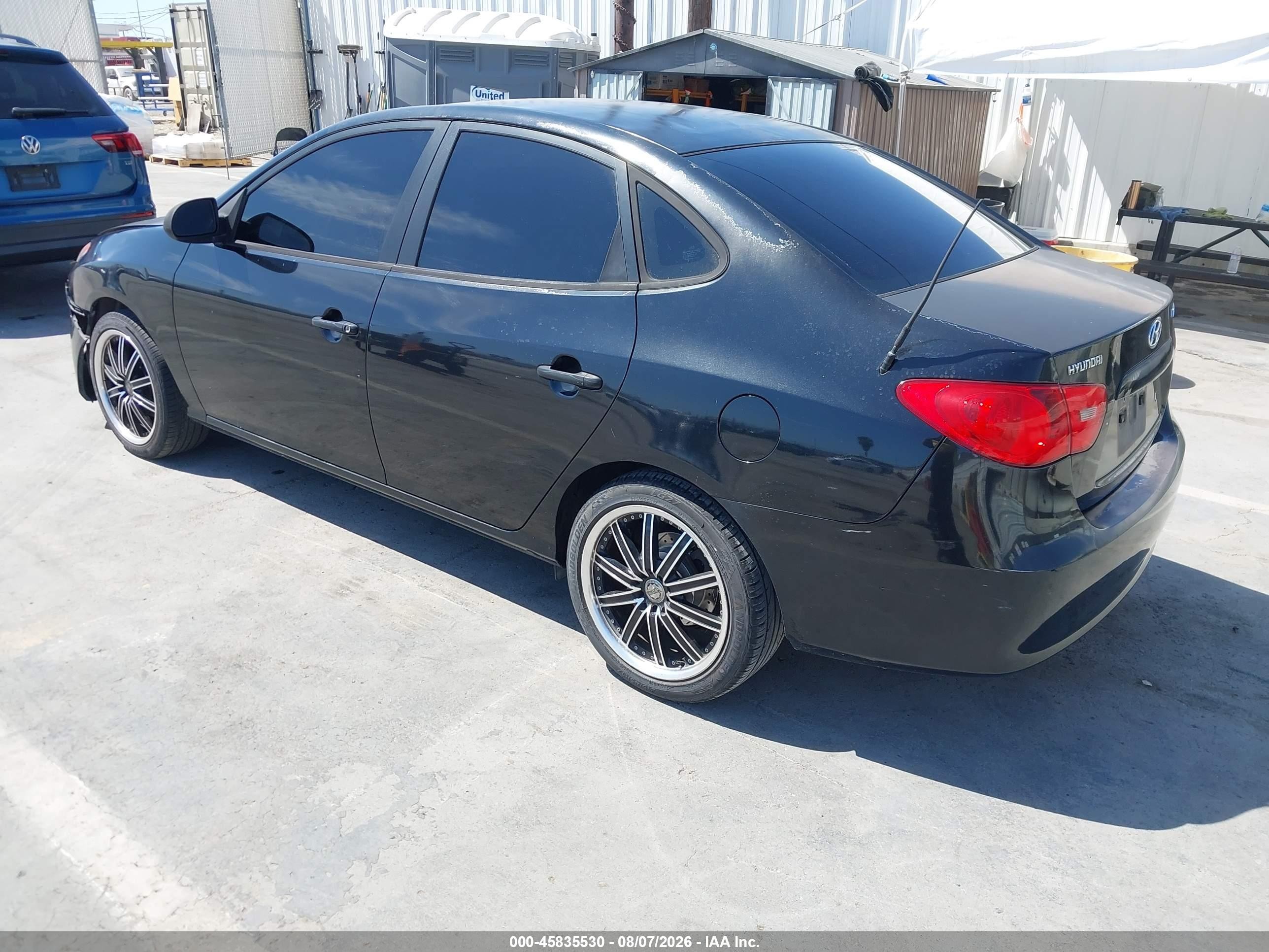 2007 Hyundai Elantra Gls/ltd/se Black vin: KMHDU46D97U038526