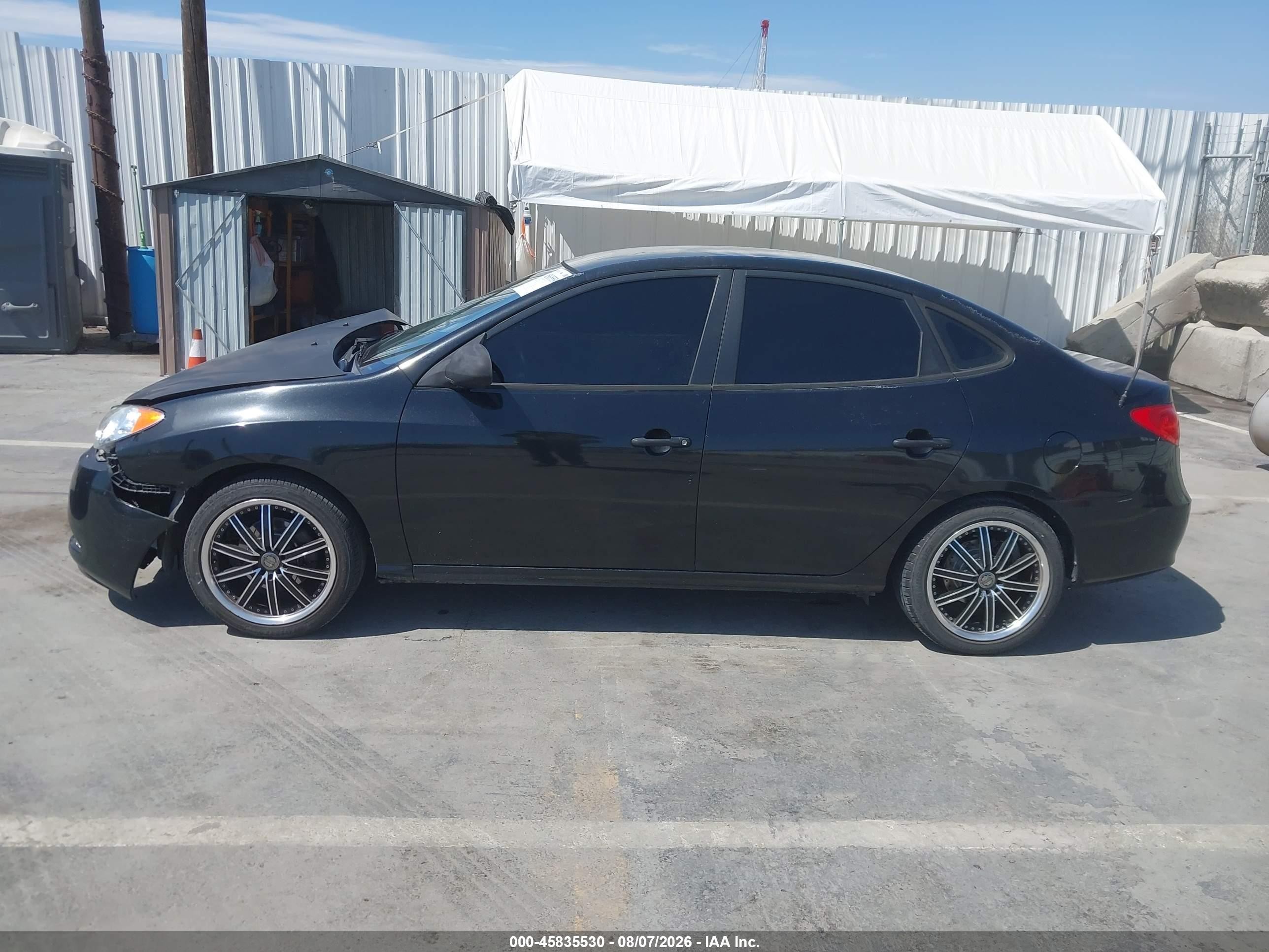 2007 Hyundai Elantra Gls/ltd/se Black vin: KMHDU46D97U038526