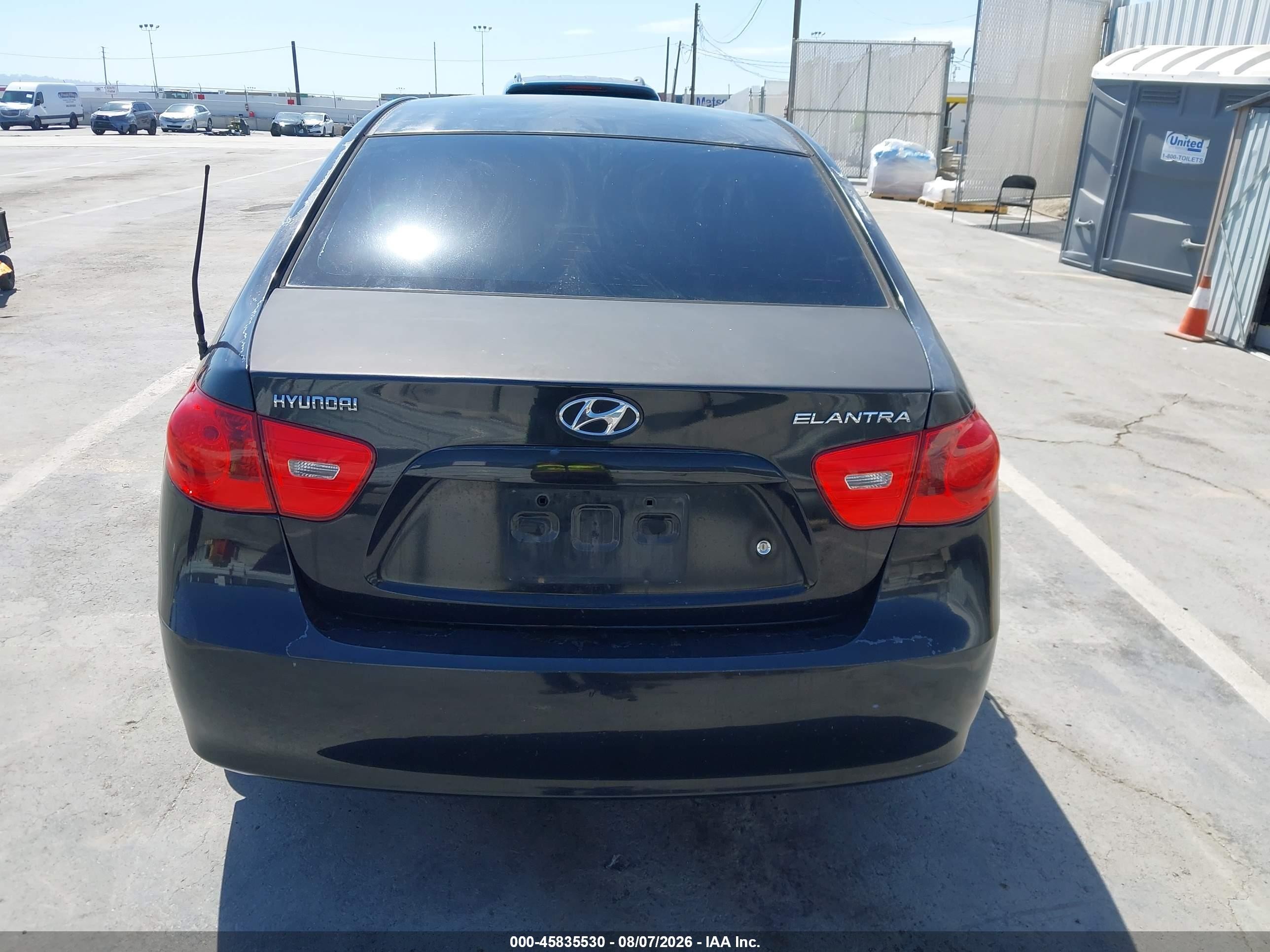 2007 Hyundai Elantra Gls/ltd/se Black vin: KMHDU46D97U038526