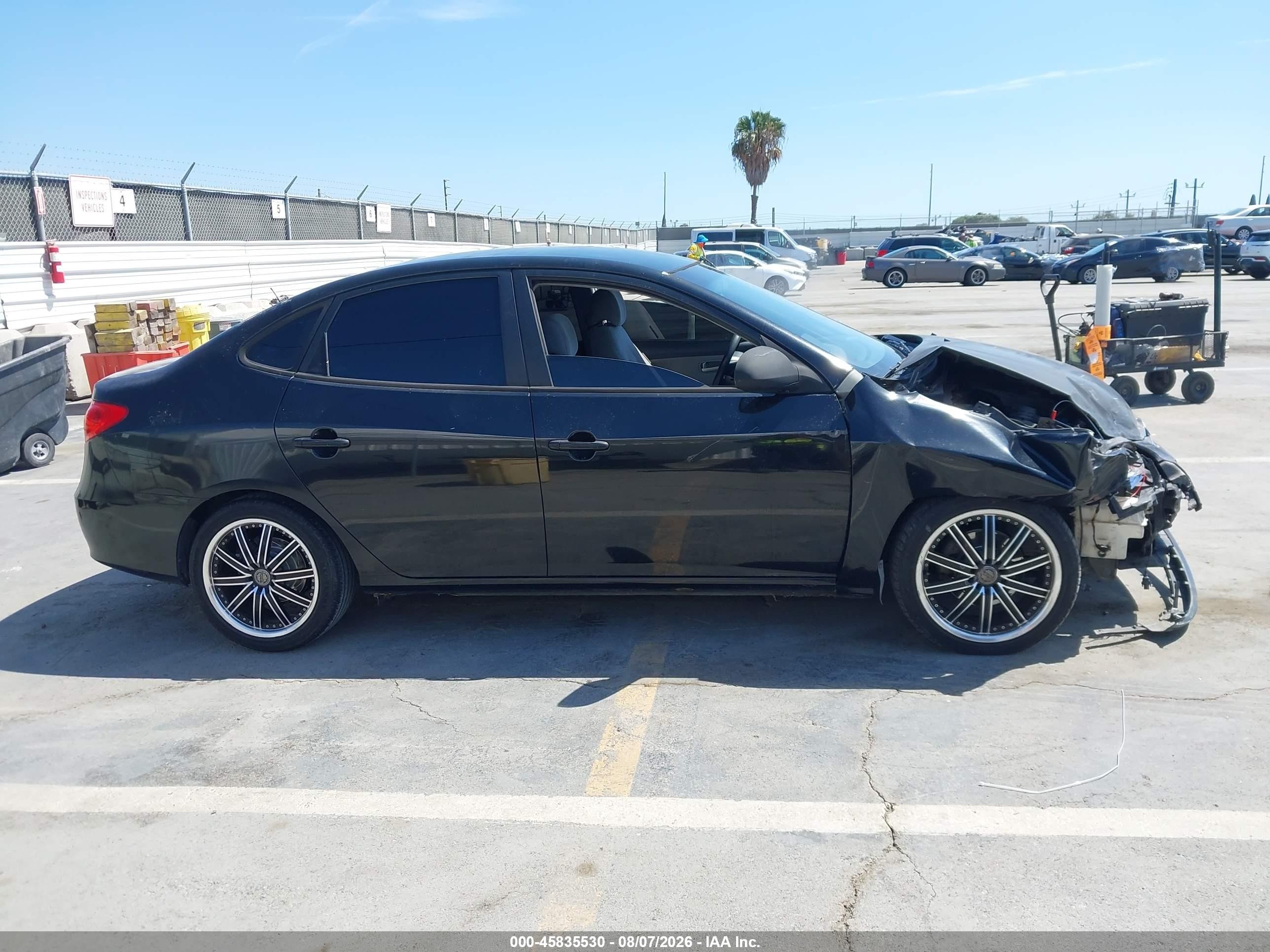 2007 Hyundai Elantra Gls/ltd/se Black vin: KMHDU46D97U038526