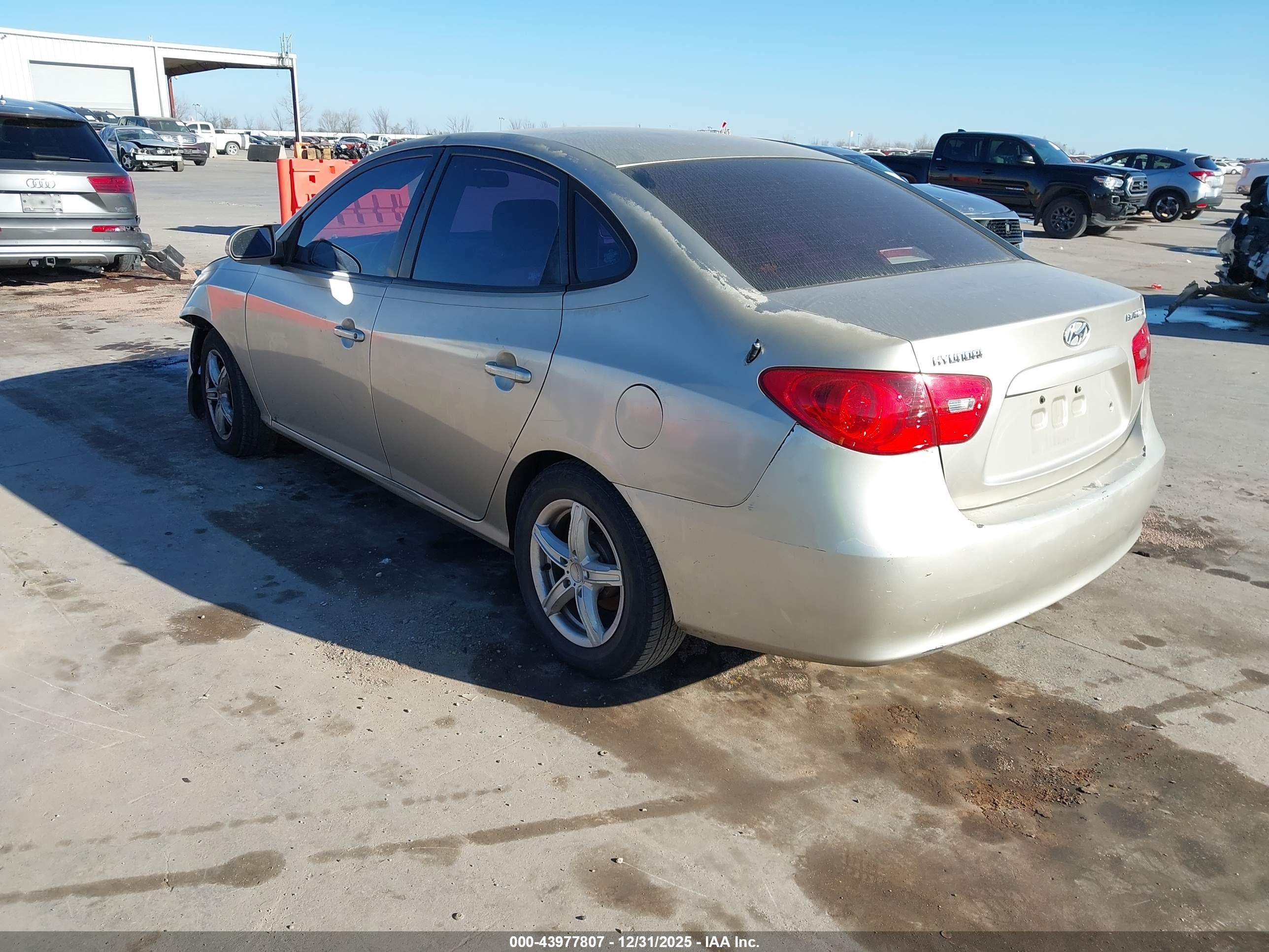 2007 Hyundai Elantra Gls/limited/se Beige vin: KMHDU46D97U052216