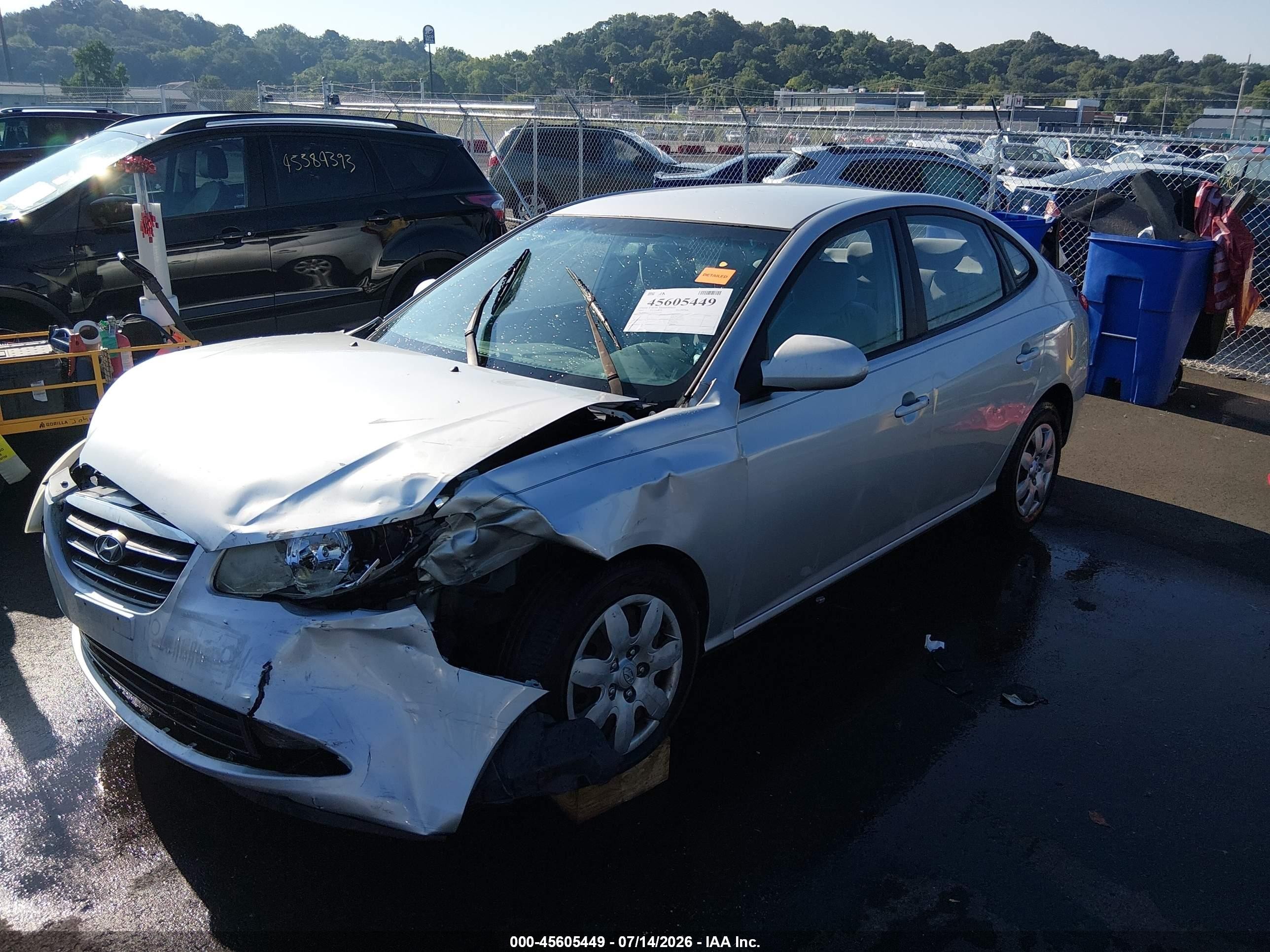 2007 Hyundai Elantra Gls/ltd/se Серый vin: KMHDU46D97U055522