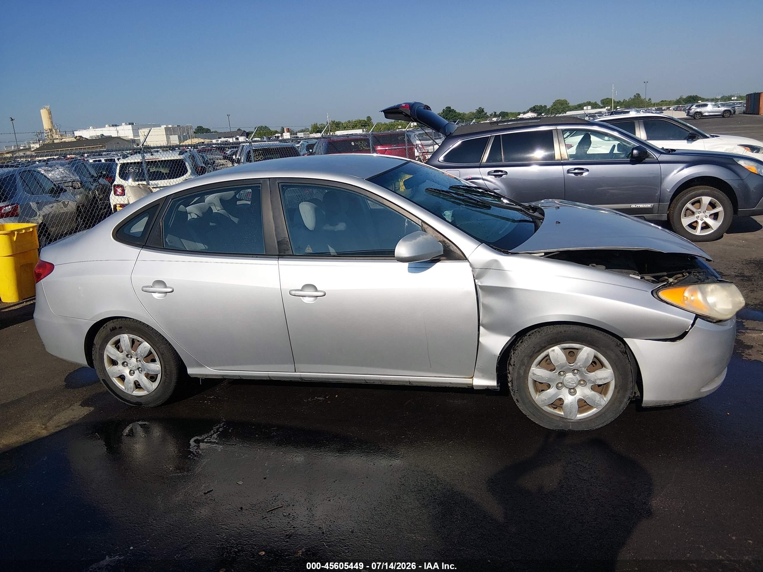 2007 Hyundai Elantra Gls/ltd/se Серый vin: KMHDU46D97U055522