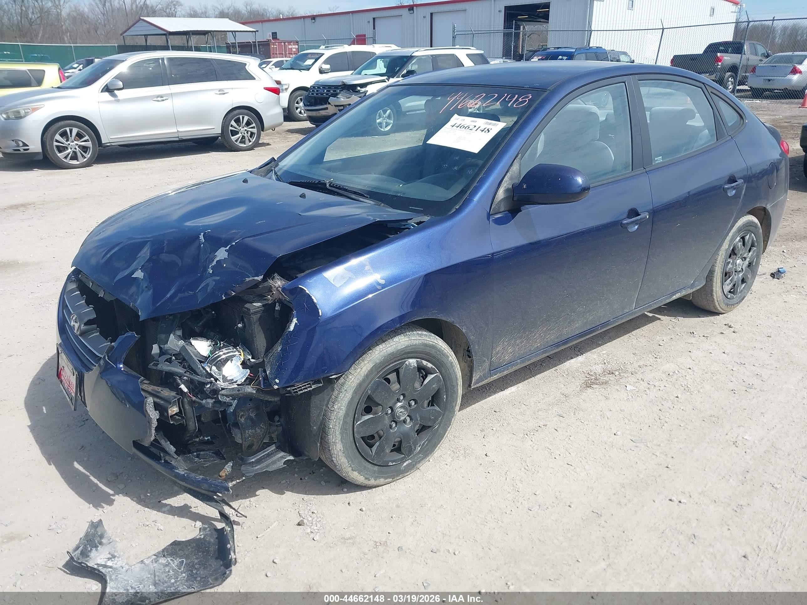 2007 Hyundai Elantra Gls/limited/se Blue vin: KMHDU46D97U130753