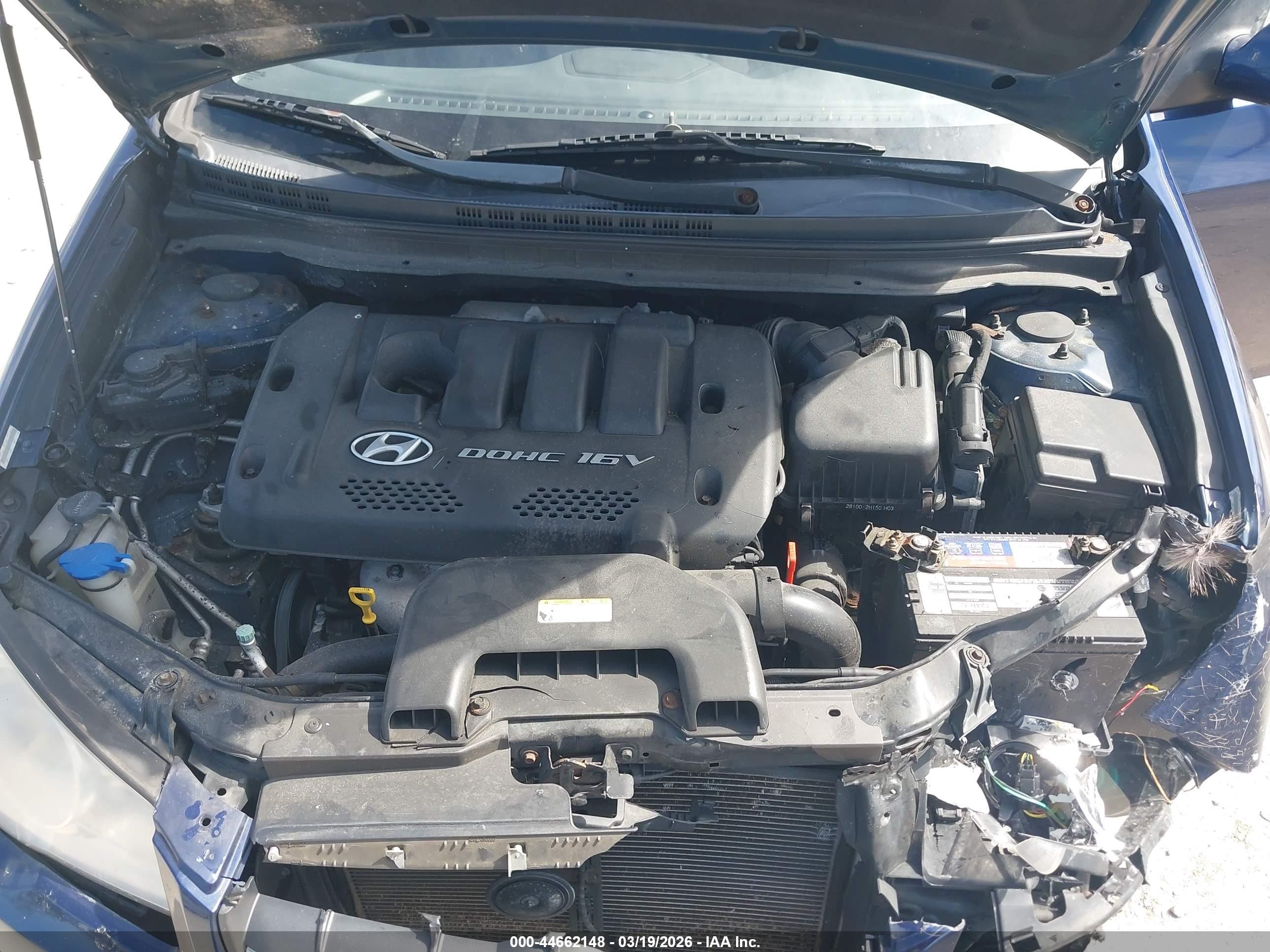 2007 Hyundai Elantra Gls/limited/se Blue vin: KMHDU46D97U130753