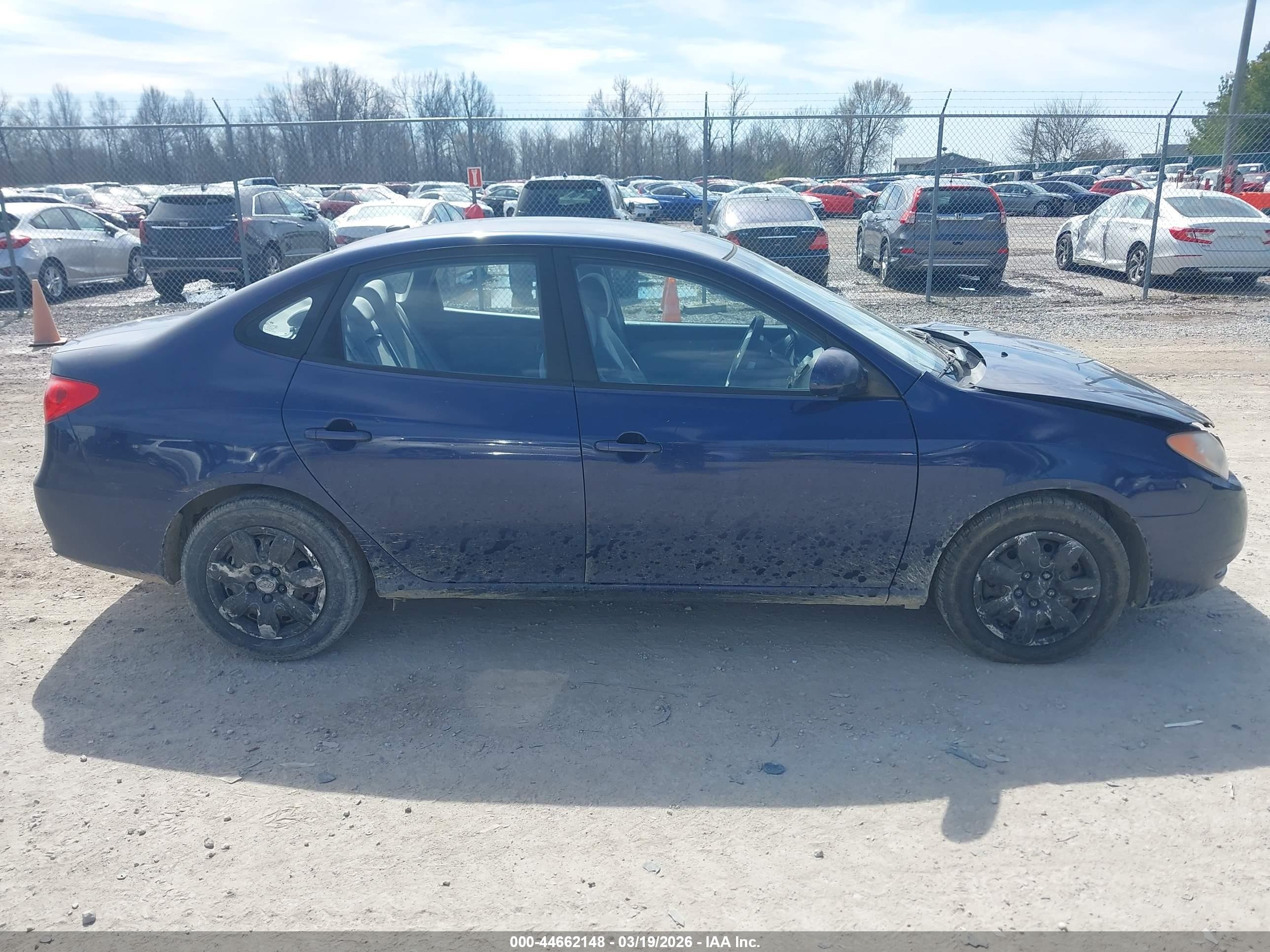 2007 Hyundai Elantra Gls/limited/se Blue vin: KMHDU46D97U130753