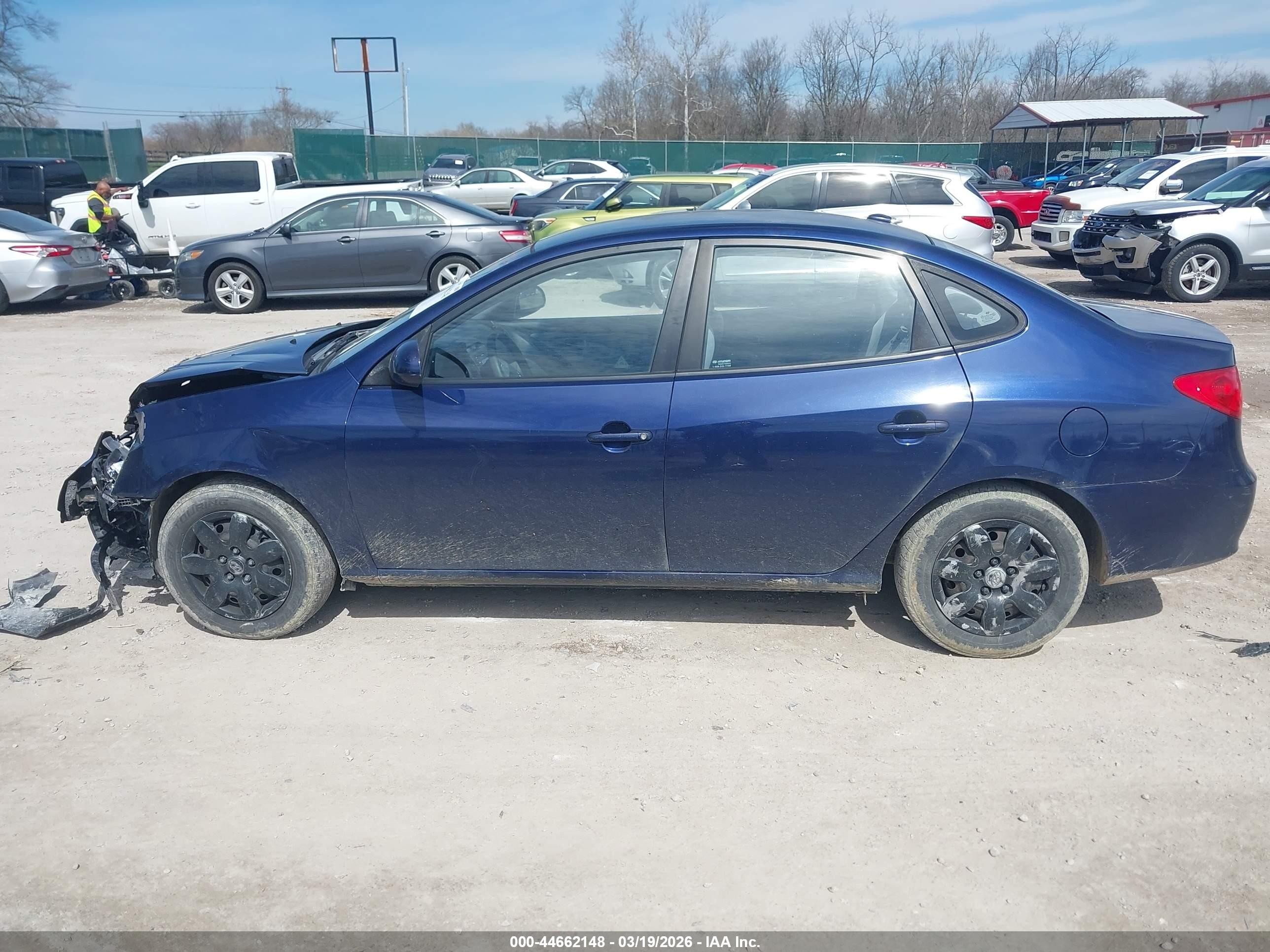 2007 Hyundai Elantra Gls/limited/se Blue vin: KMHDU46D97U130753