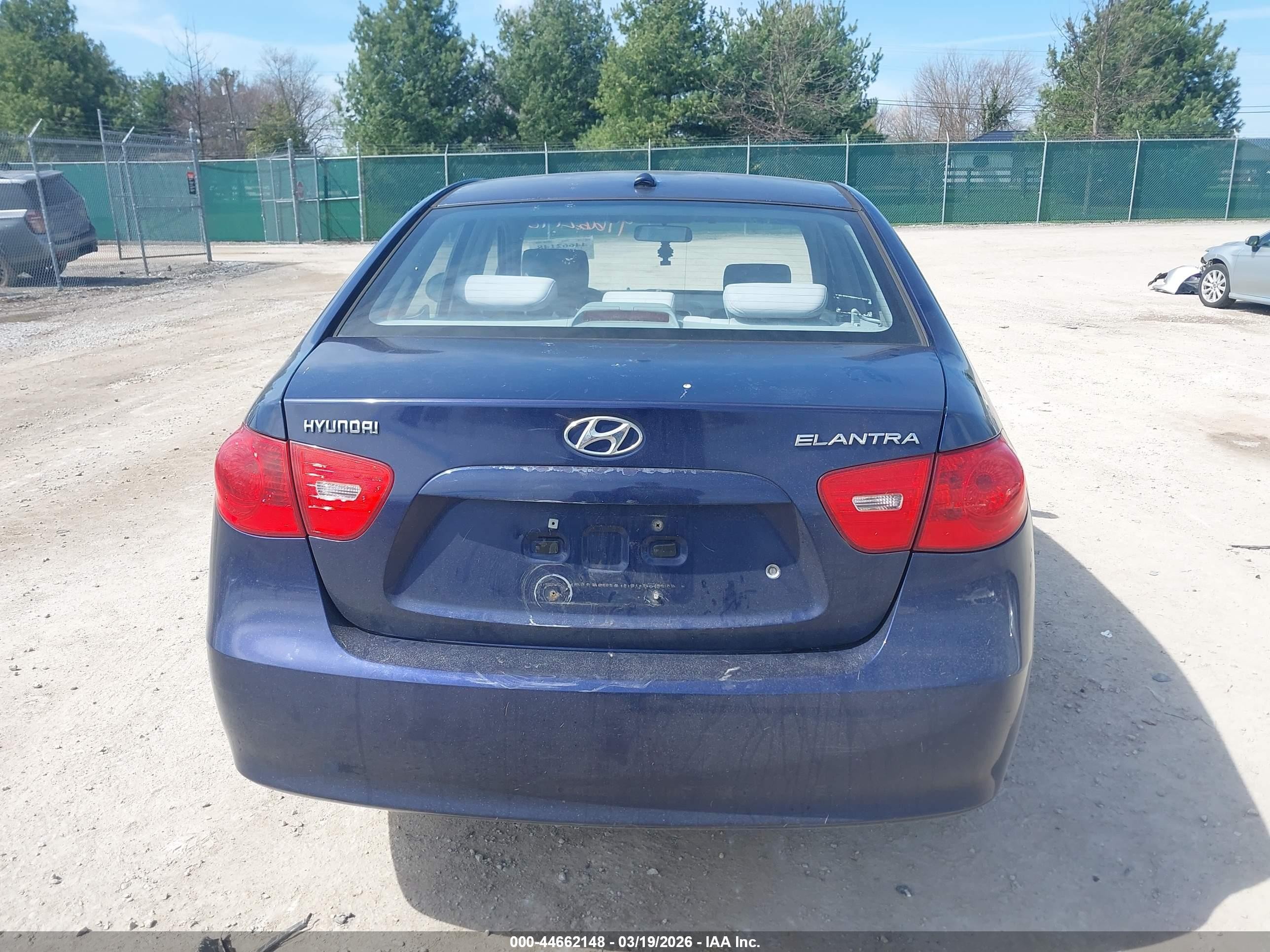 2007 Hyundai Elantra Gls/limited/se Blue vin: KMHDU46D97U130753