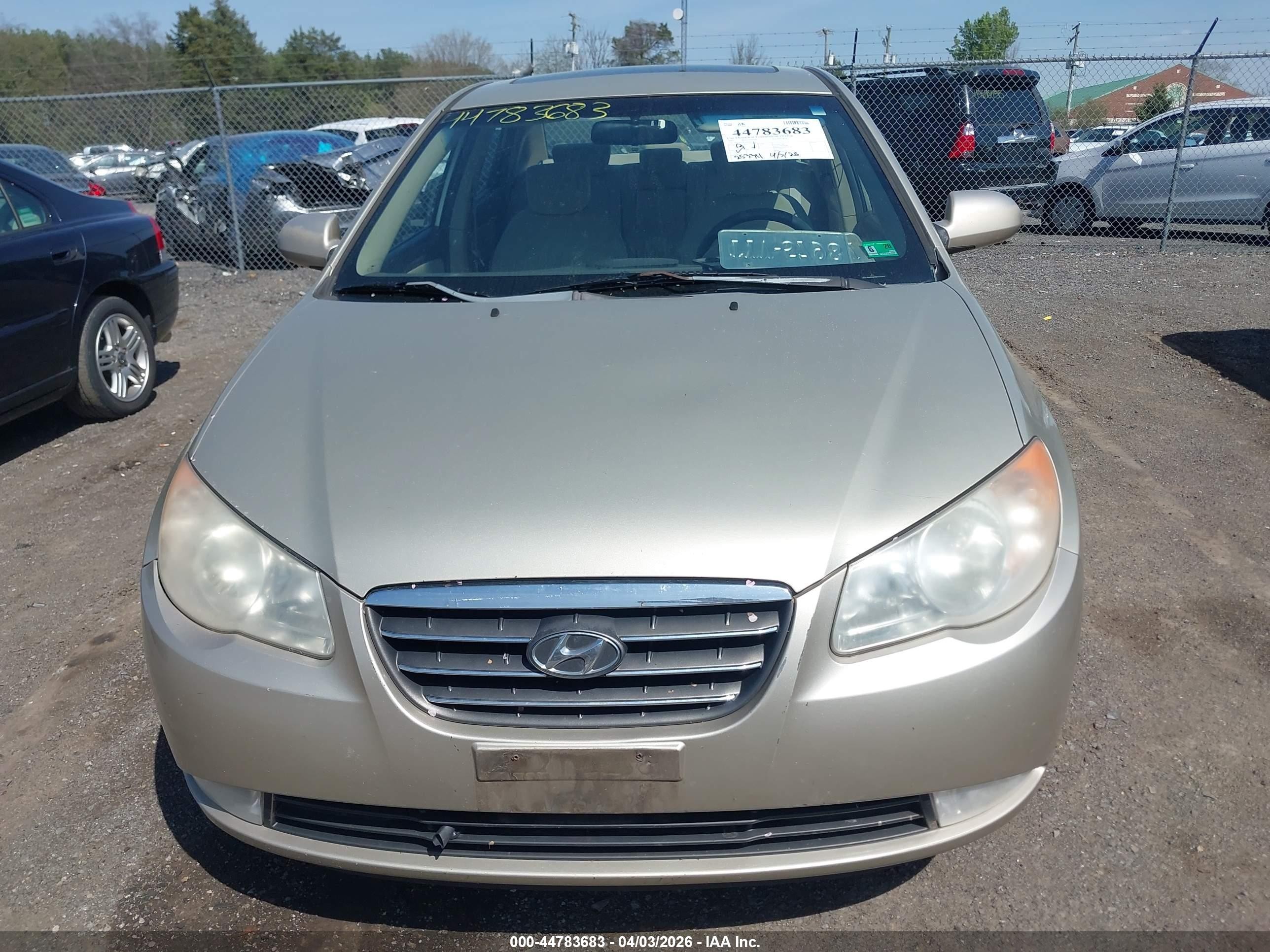 2007 Hyundai Elantra Gls/se/limited Gold vin: KMHDU46D97U164398