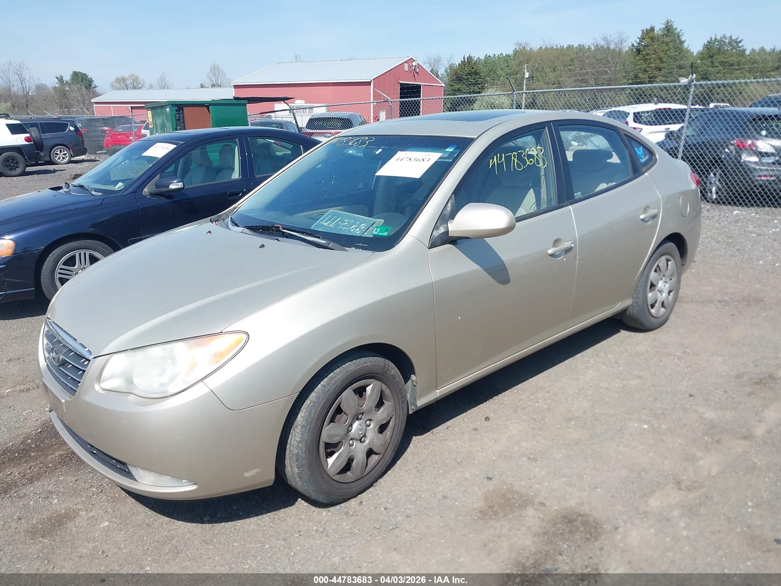 2007 Hyundai Elantra Gls/se/limited Gold vin: KMHDU46D97U164398
