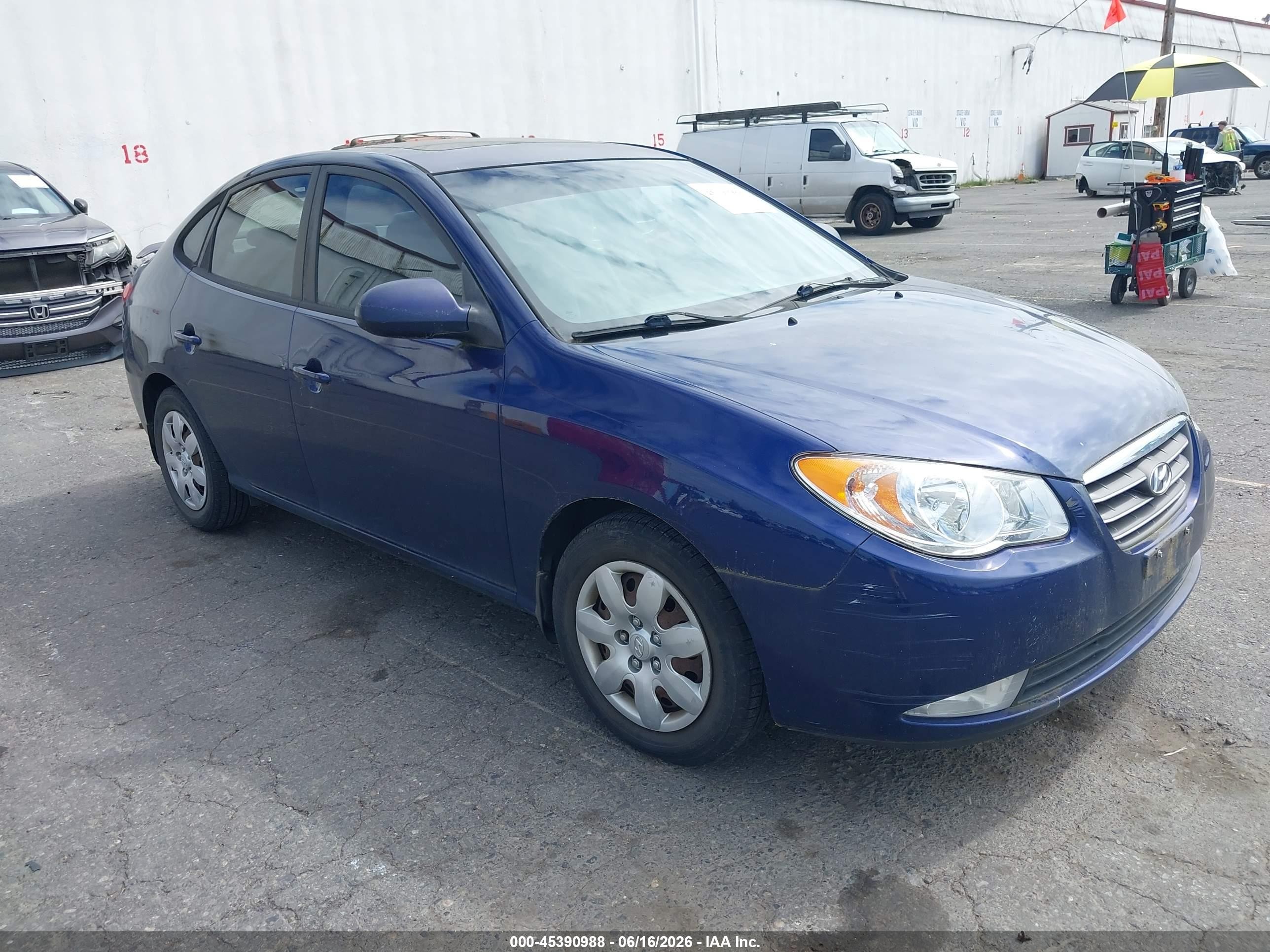 2007 Hyundai Elantra Gls/ltd/se Синий vin: KMHDU46D97U235857