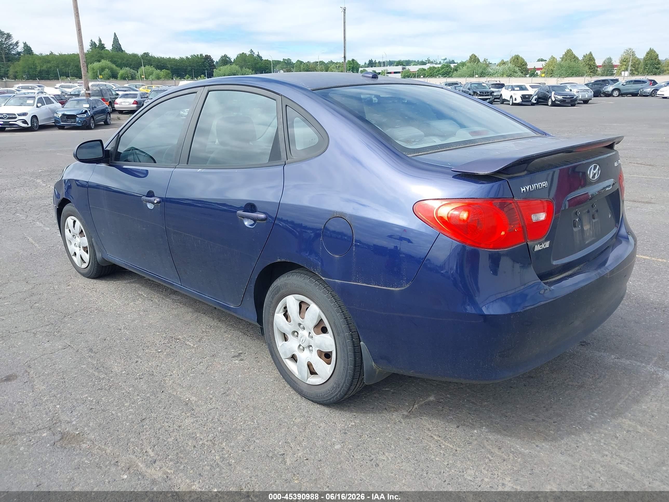 2007 Hyundai Elantra Gls/ltd/se Синий vin: KMHDU46D97U235857