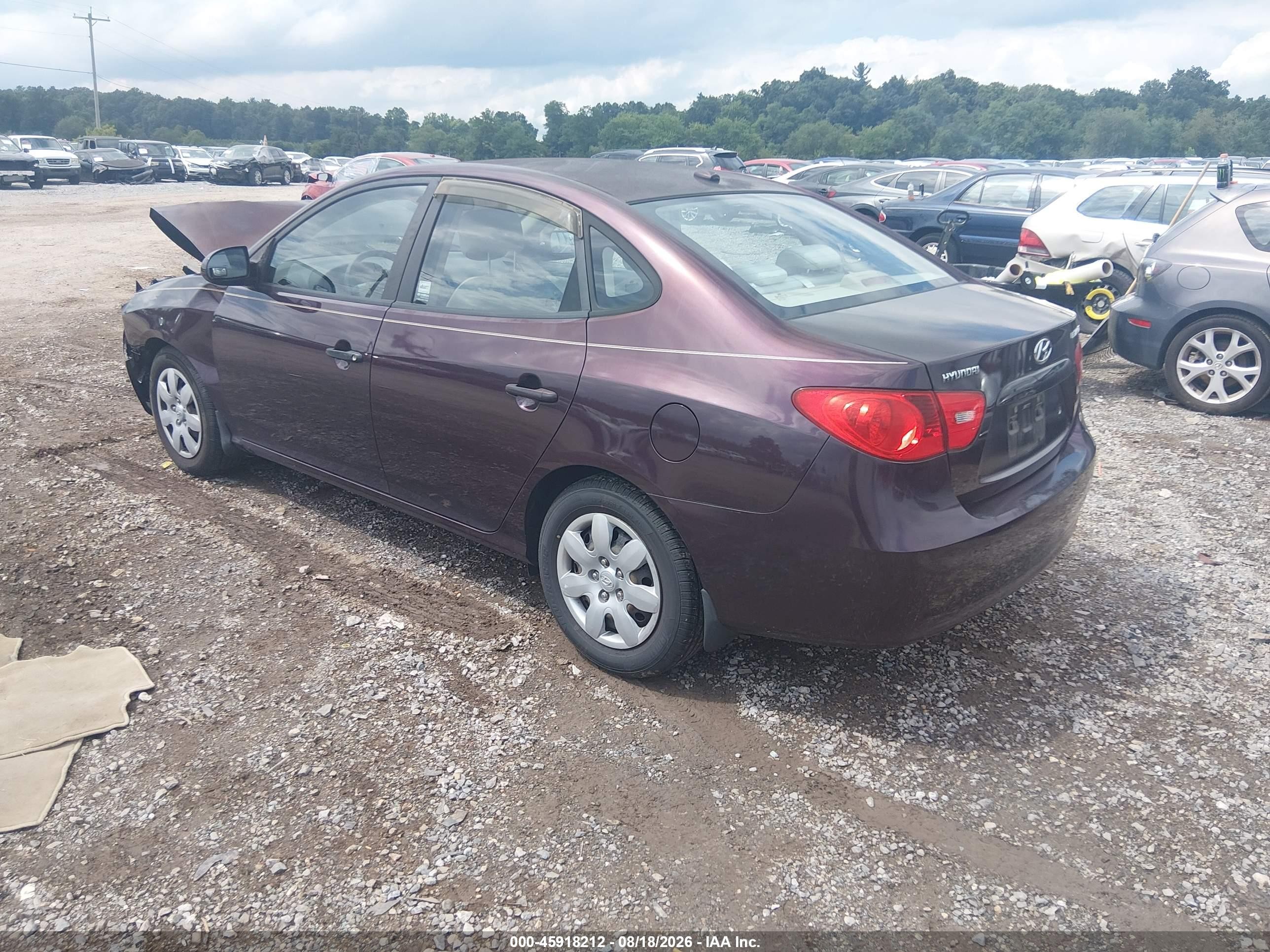 2008 Hyundai Elantra Gls/se Purple vin: KMHDU46D98U286289