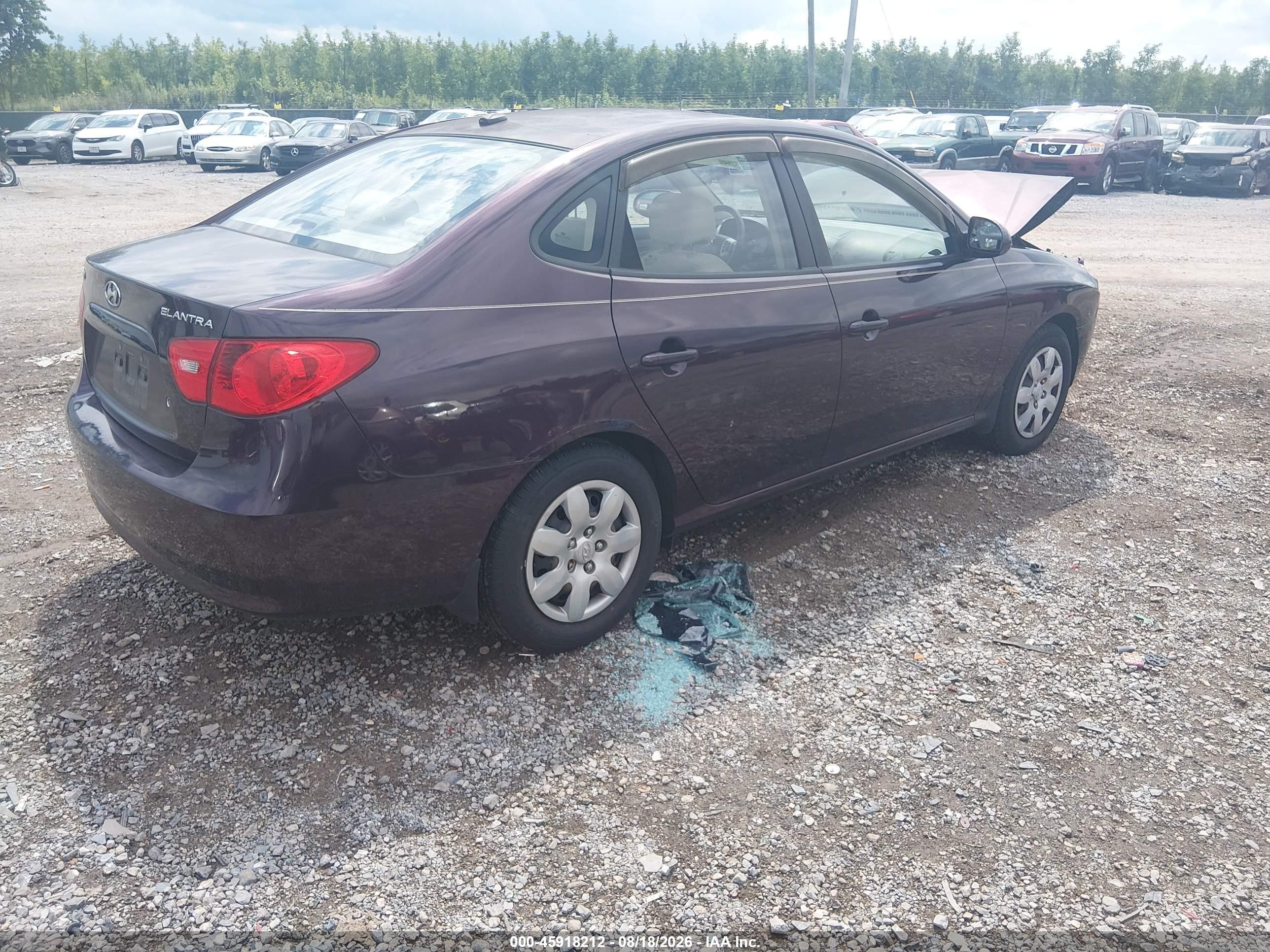 2008 Hyundai Elantra Gls/se Purple vin: KMHDU46D98U286289