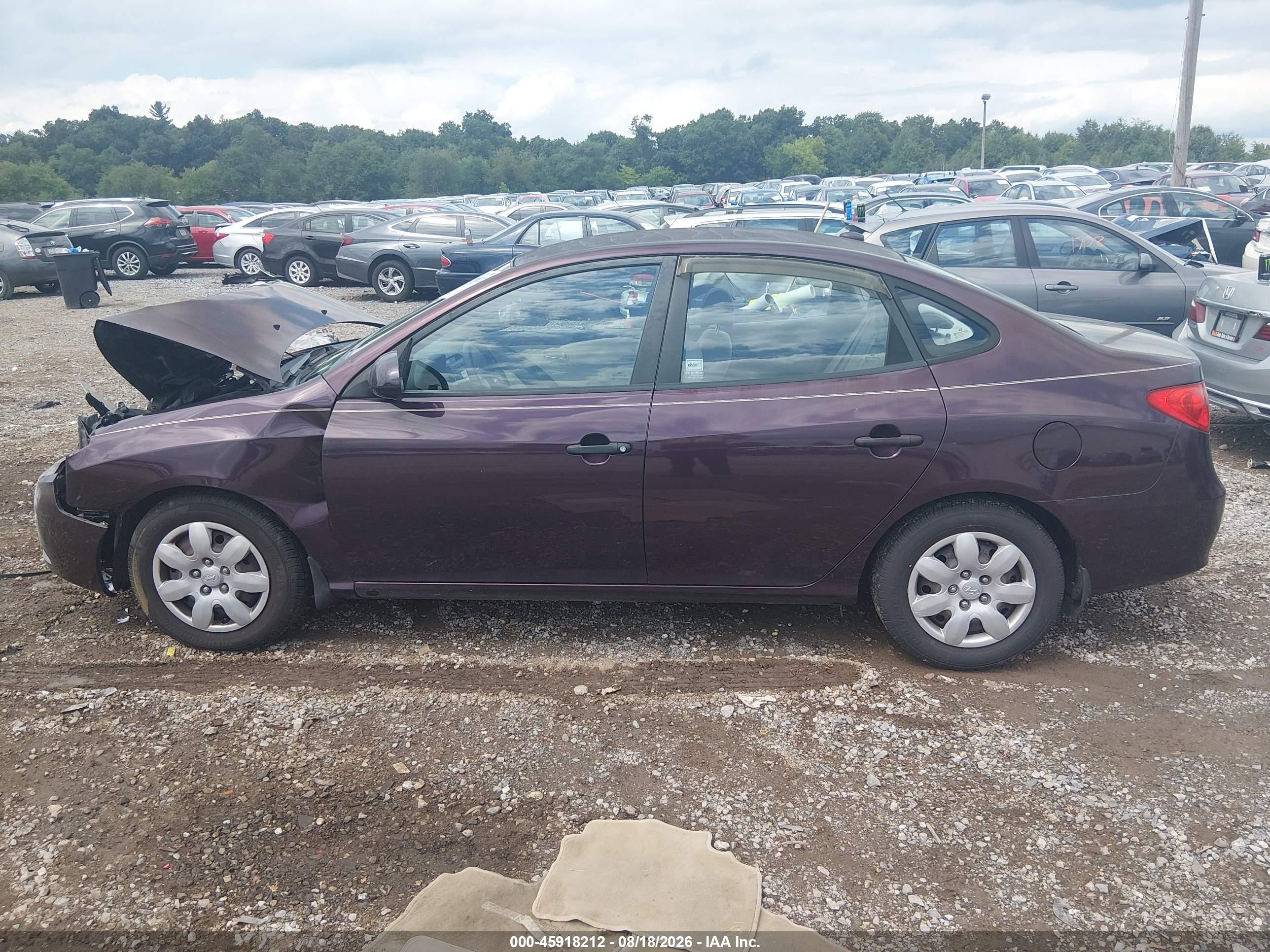 2008 Hyundai Elantra Gls/se Purple vin: KMHDU46D98U286289
