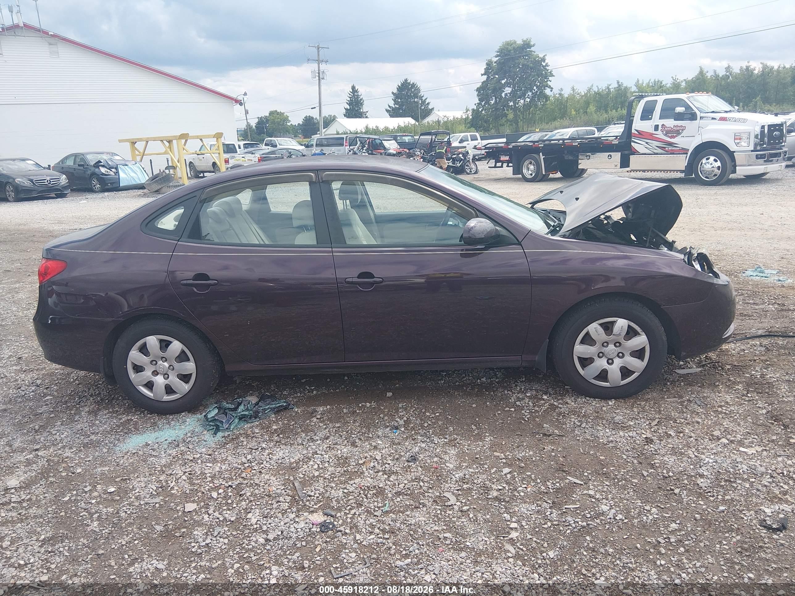 2008 Hyundai Elantra Gls/se Purple vin: KMHDU46D98U286289