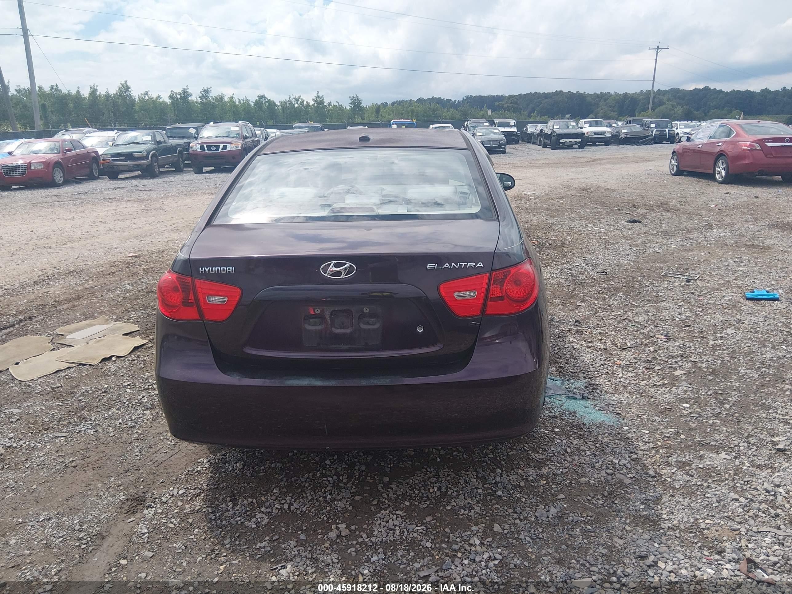 2008 Hyundai Elantra Gls/se Purple vin: KMHDU46D98U286289