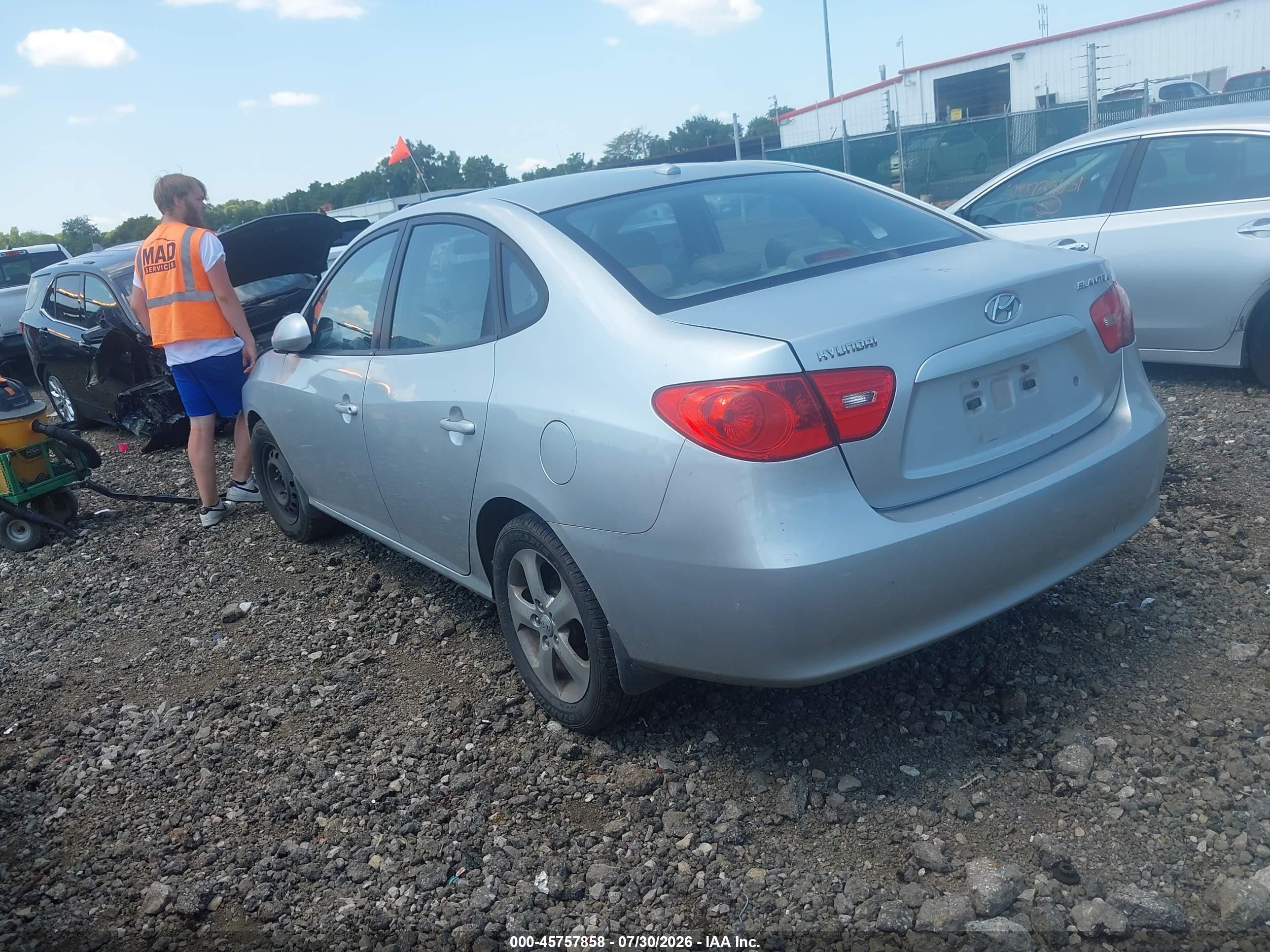 2008 Hyundai Elantra Gls/se Silver vin: KMHDU46D98U334471
