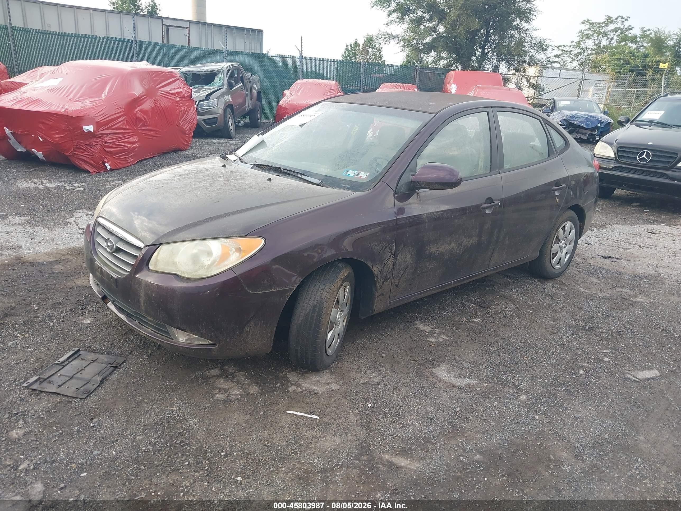 2008 Hyundai Elantra Gls/se Maroon vin: KMHDU46D98U382875