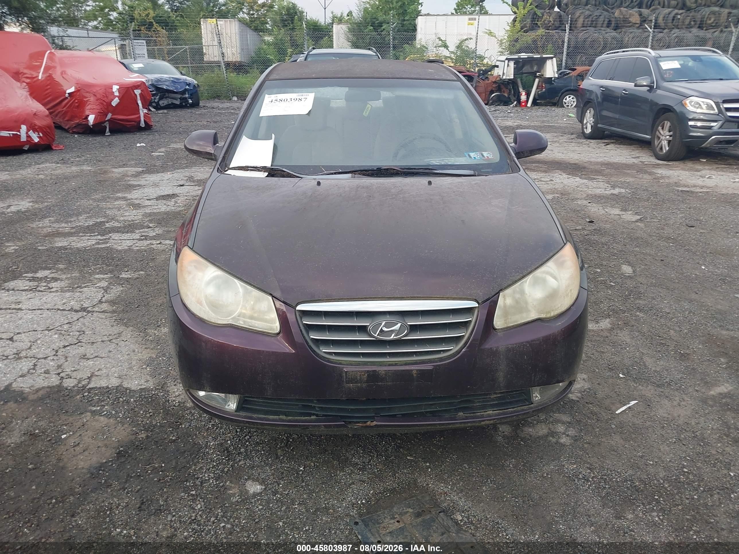 2008 Hyundai Elantra Gls/se Maroon vin: KMHDU46D98U382875