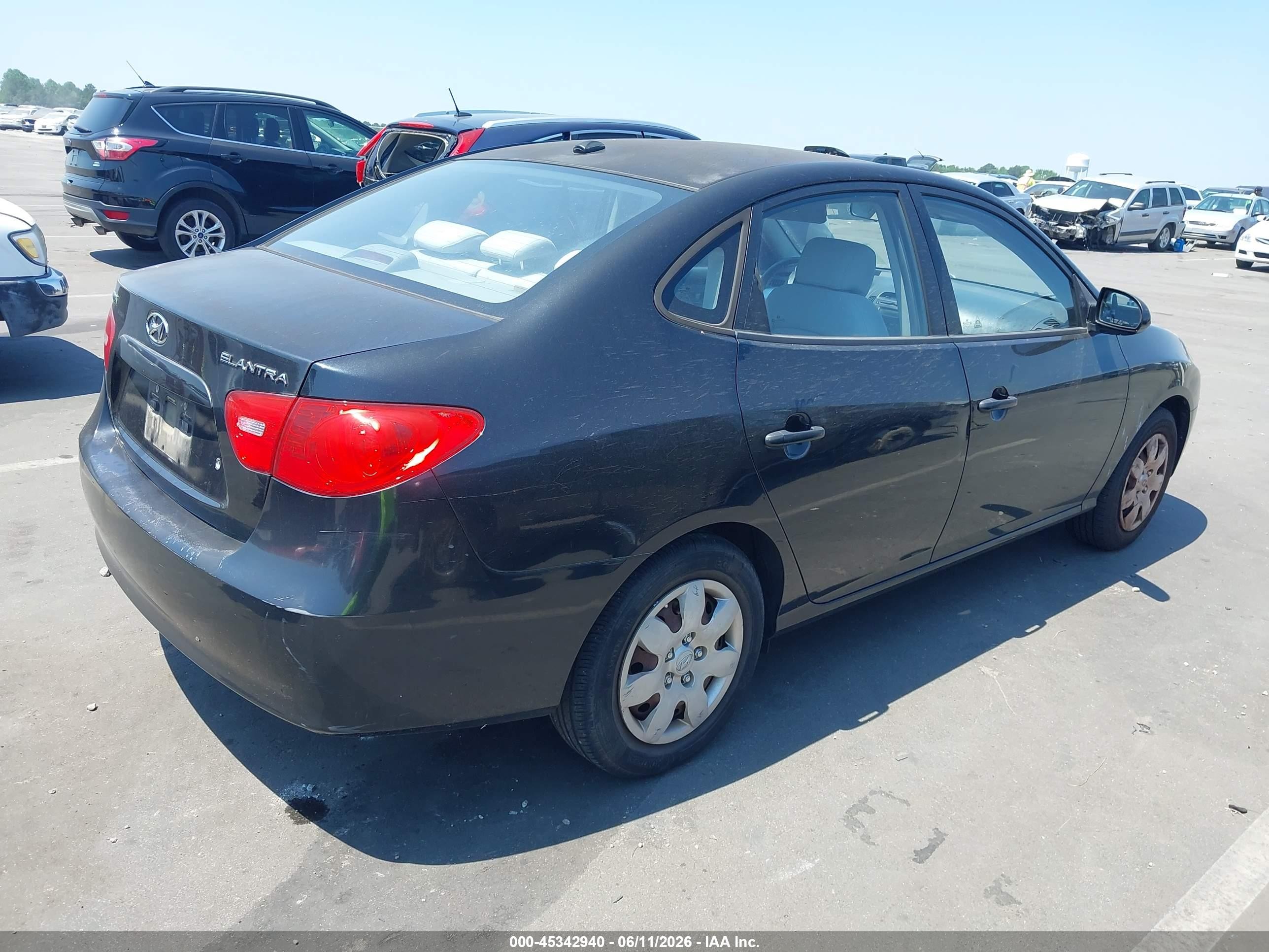2008 Hyundai Elantra Gls/se Black vin: KMHDU46D98U462323