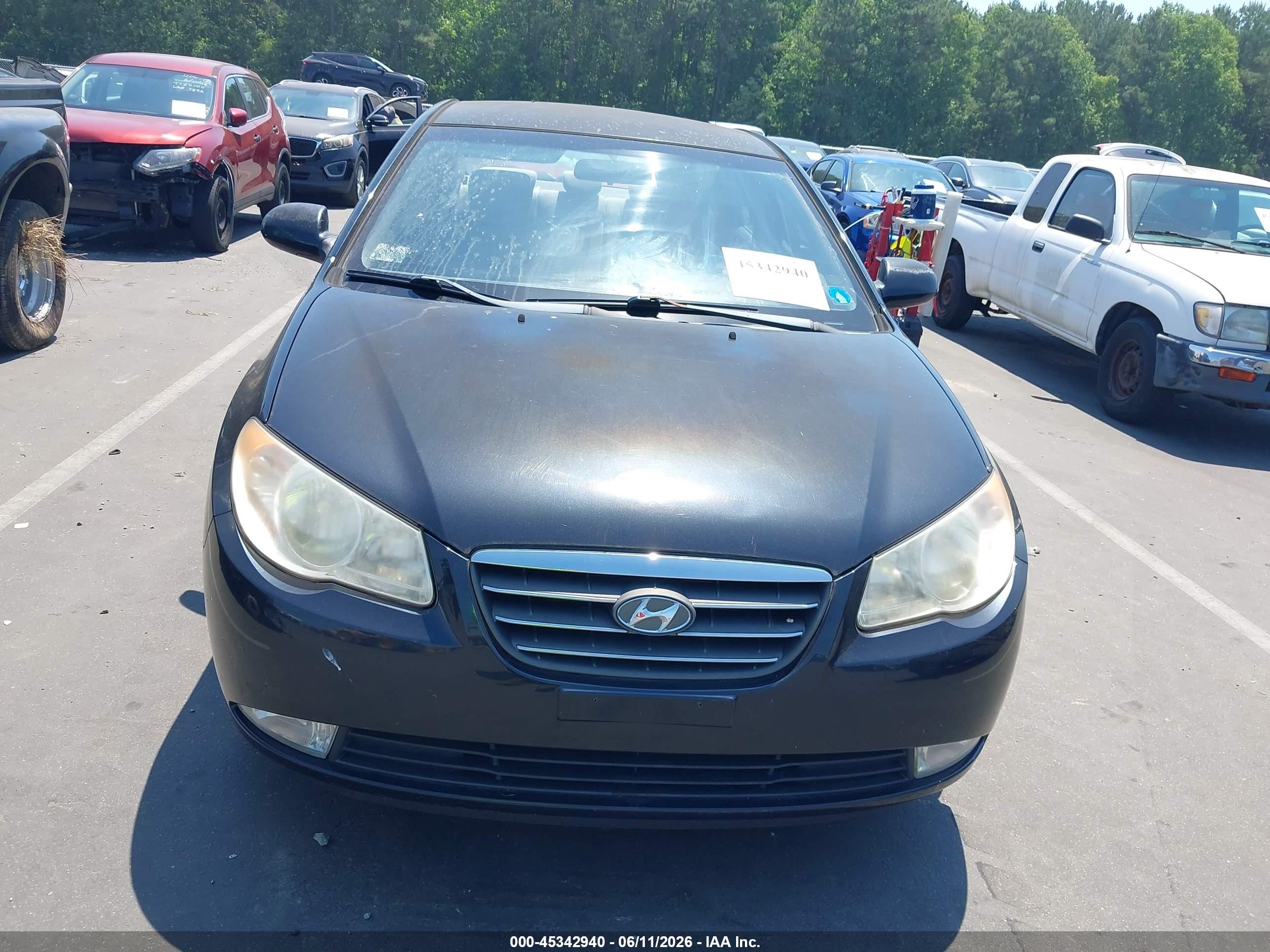 2008 Hyundai Elantra Gls/se Black vin: KMHDU46D98U462323