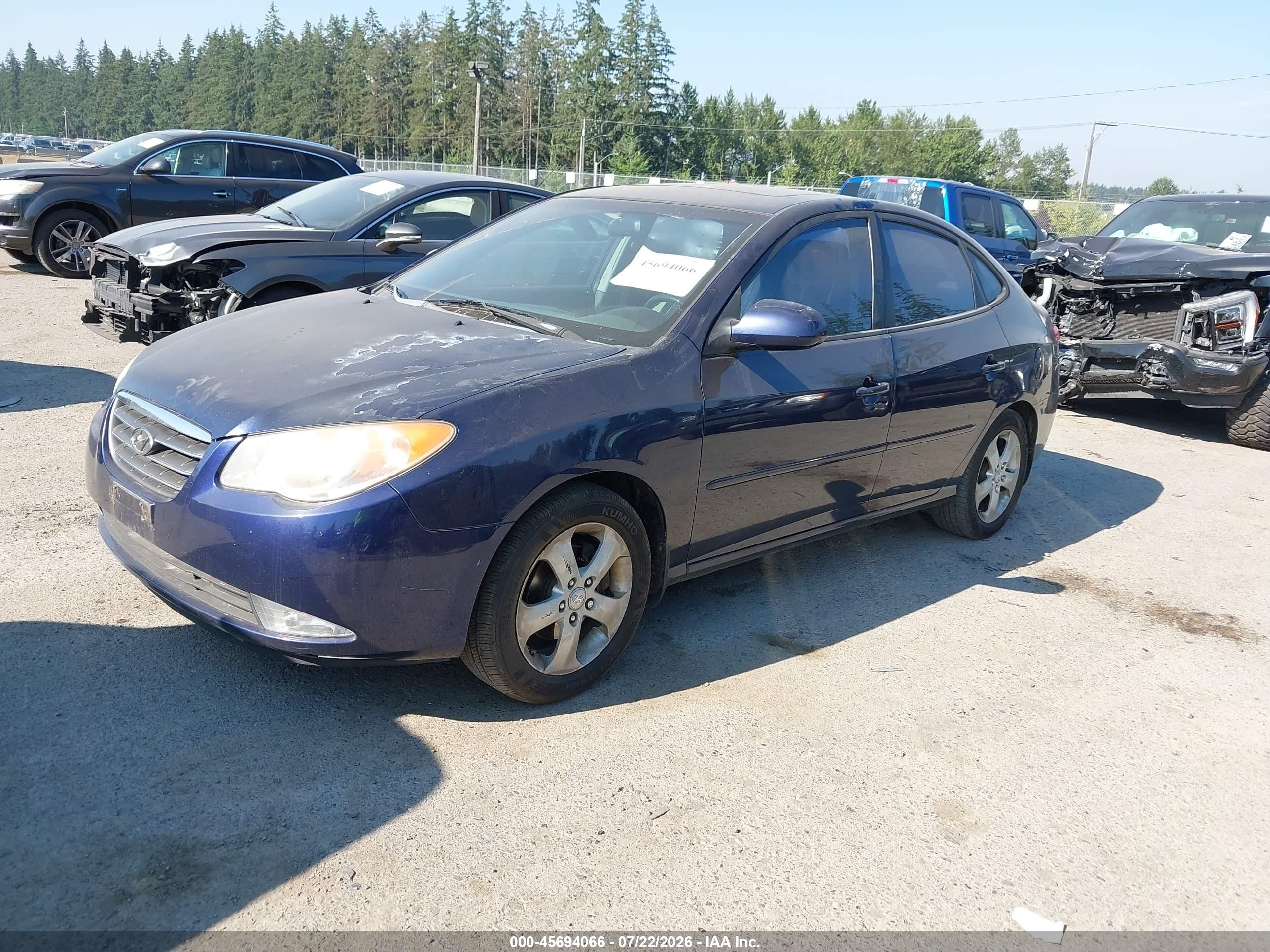 2008 Hyundai Elantra Gls/se Dark Blue vin: KMHDU46D98U464914
