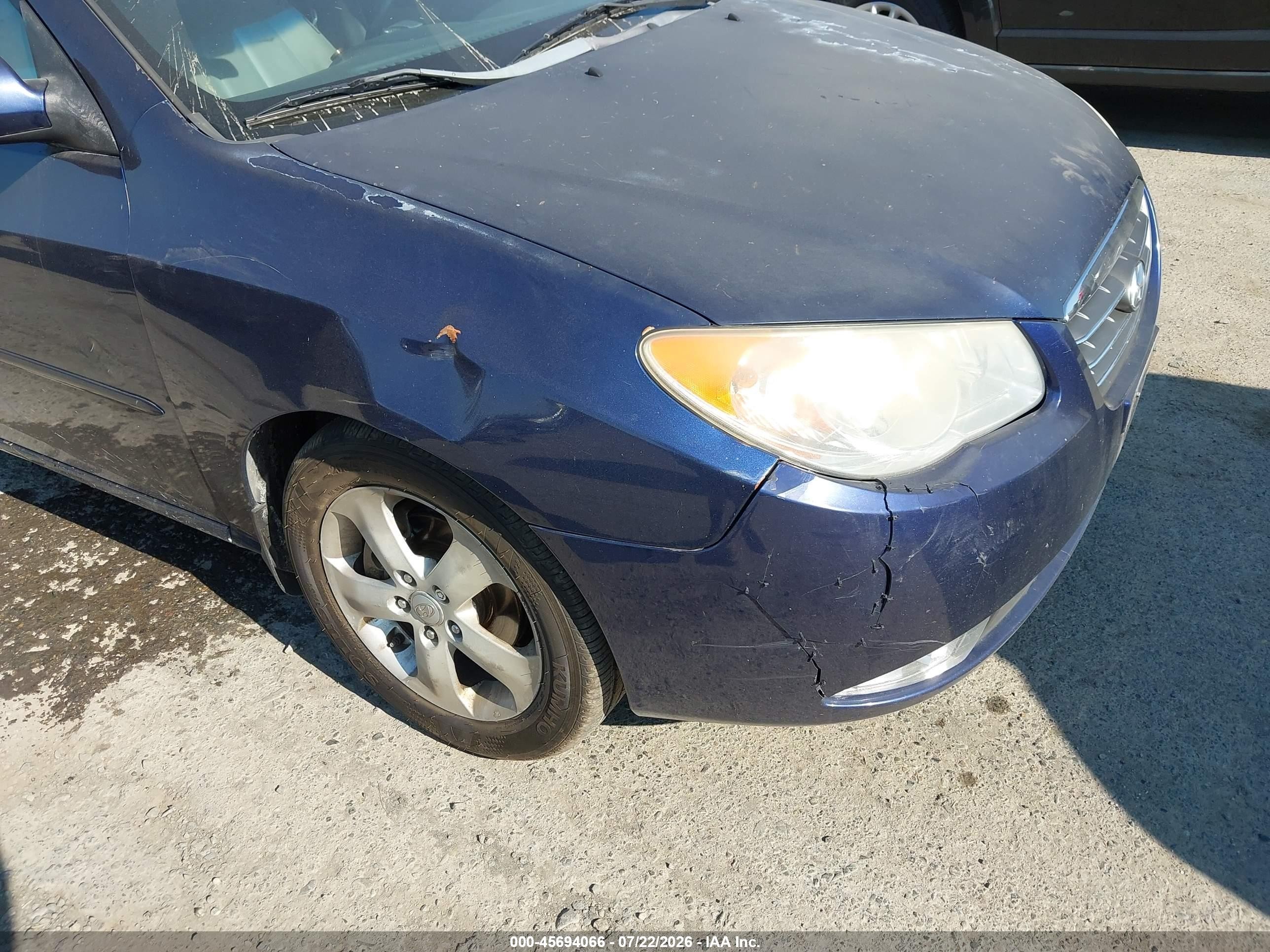 2008 Hyundai Elantra Gls/se Dark Blue vin: KMHDU46D98U464914