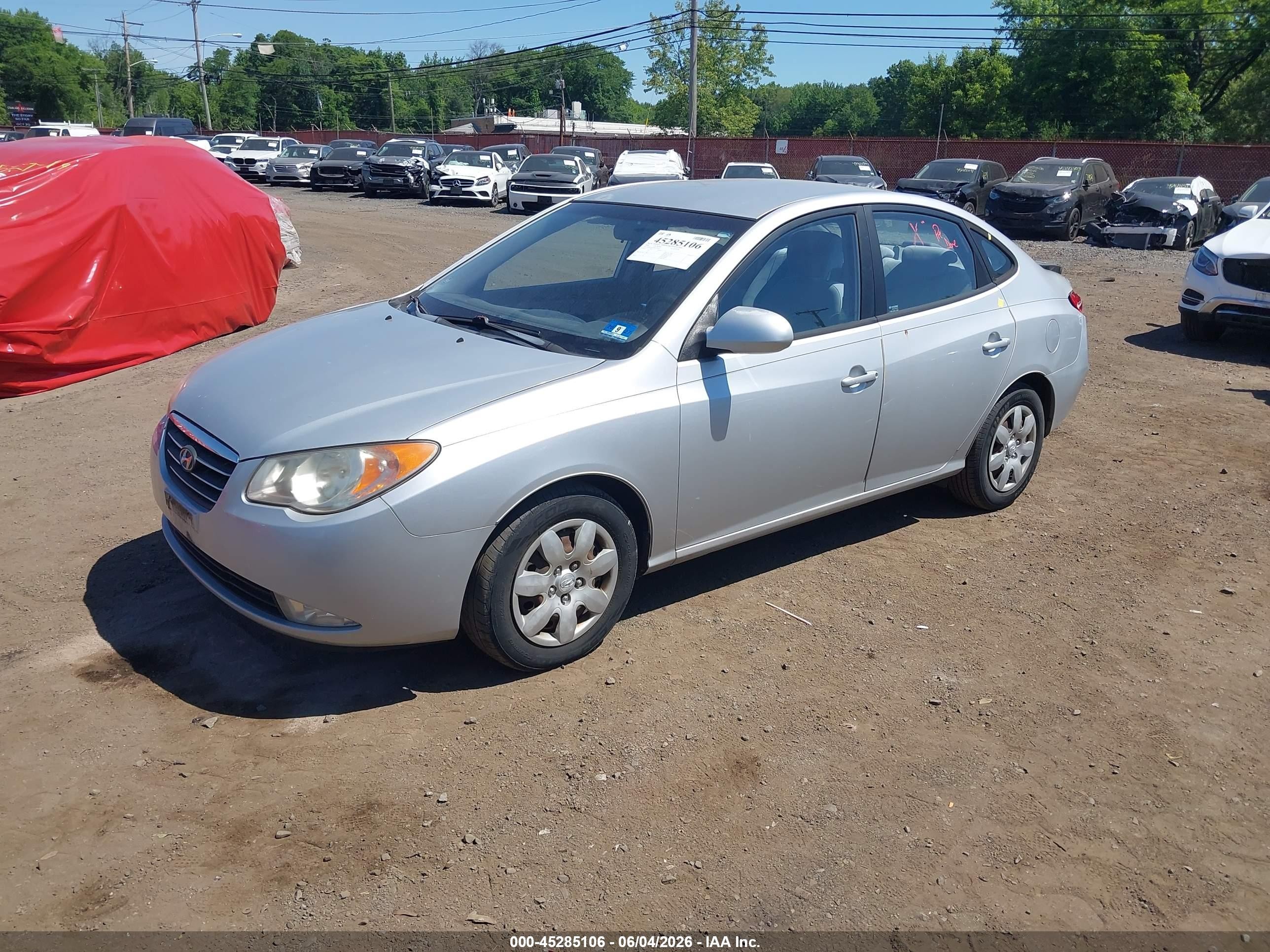 2008 Hyundai Elantra Gls/se Silver vin: KMHDU46D98U530202