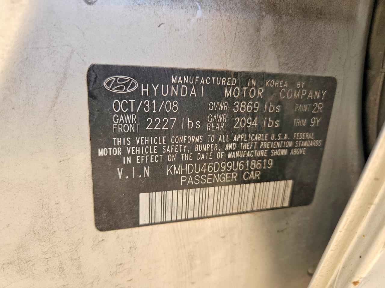 2009 Hyundai Elantra Gls Silver vin: KMHDU46D99U618619
