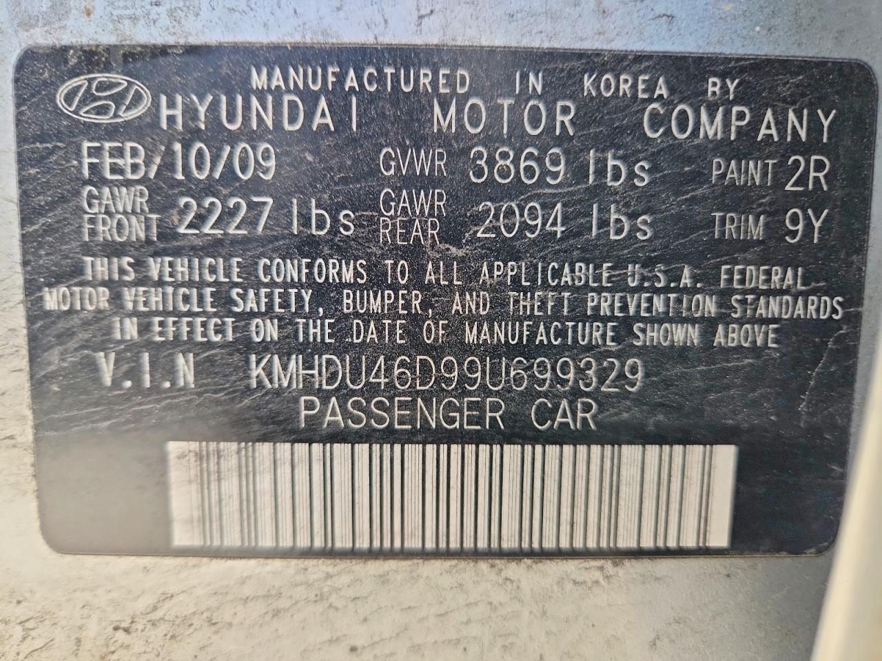 2009 Hyundai Elantra Gls Silver vin: KMHDU46D99U699329