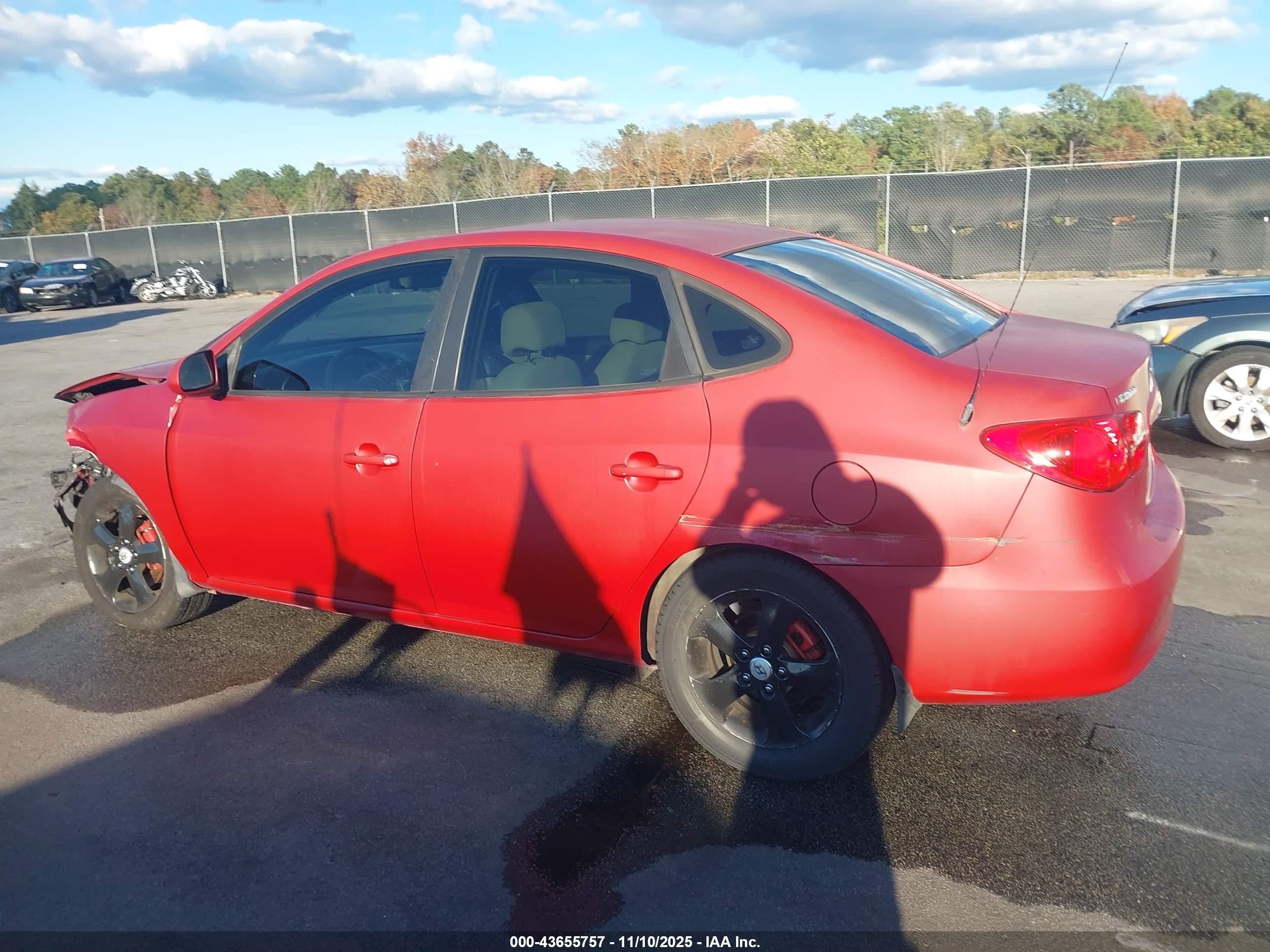 2007 Hyundai Elantra Gls/limited/se Red vin: KMHDU46DX7U090828