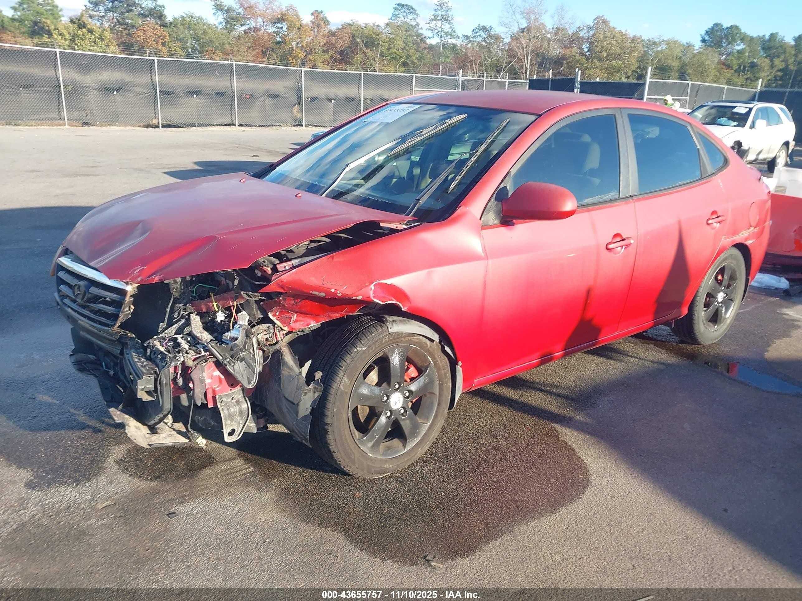 2007 Hyundai Elantra Gls/limited/se Red vin: KMHDU46DX7U090828