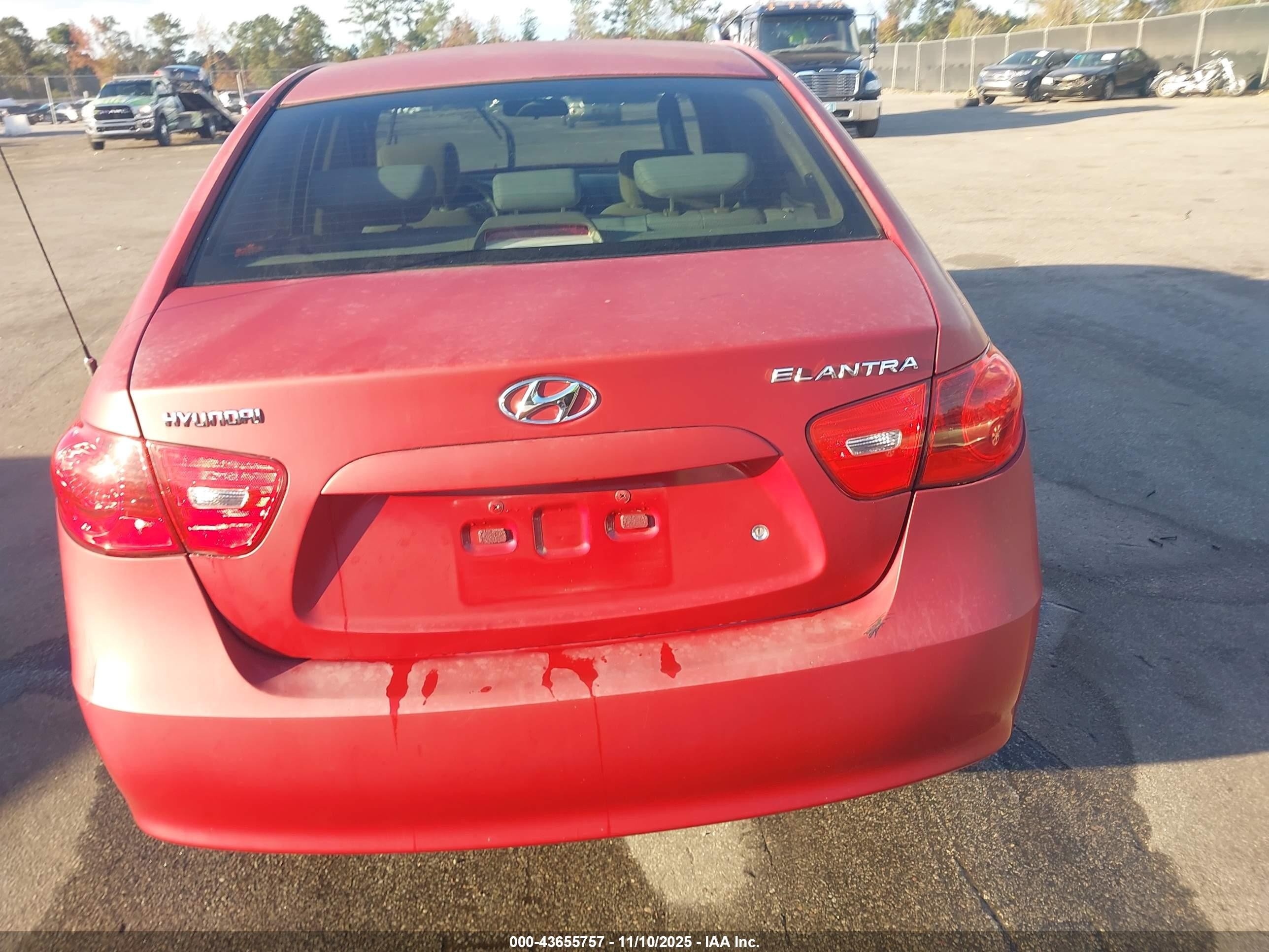 2007 Hyundai Elantra Gls/limited/se Red vin: KMHDU46DX7U090828
