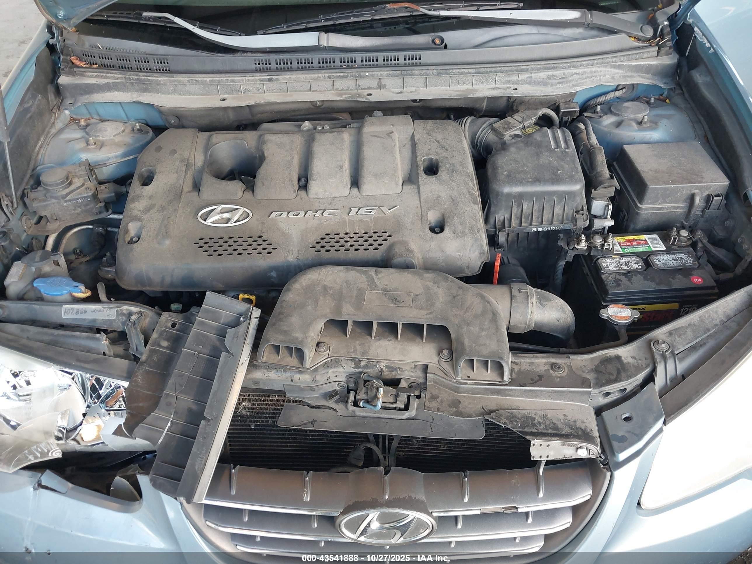 2007 Hyundai Elantra Gls/limited/se Light Blue vin: KMHDU46DX7U138778