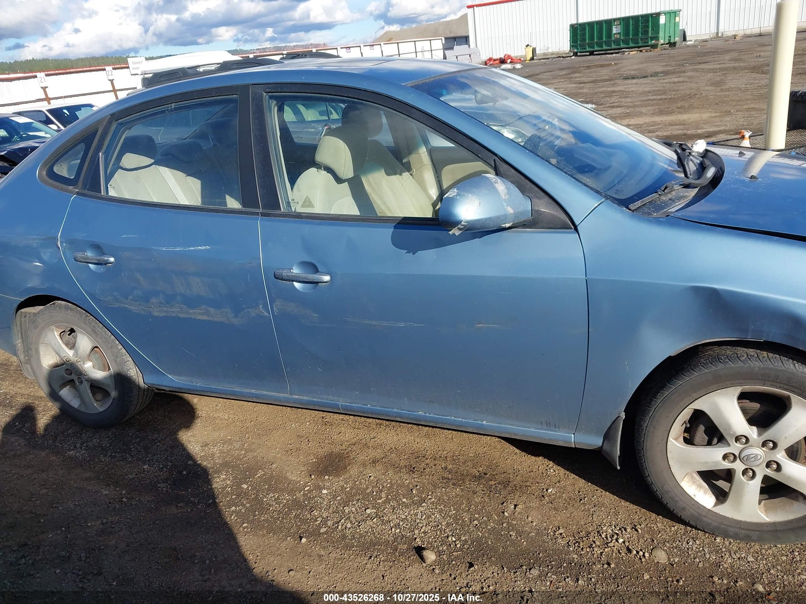 2007 Hyundai Elantra Gls/limited/se Blue vin: KMHDU46DX7U180111