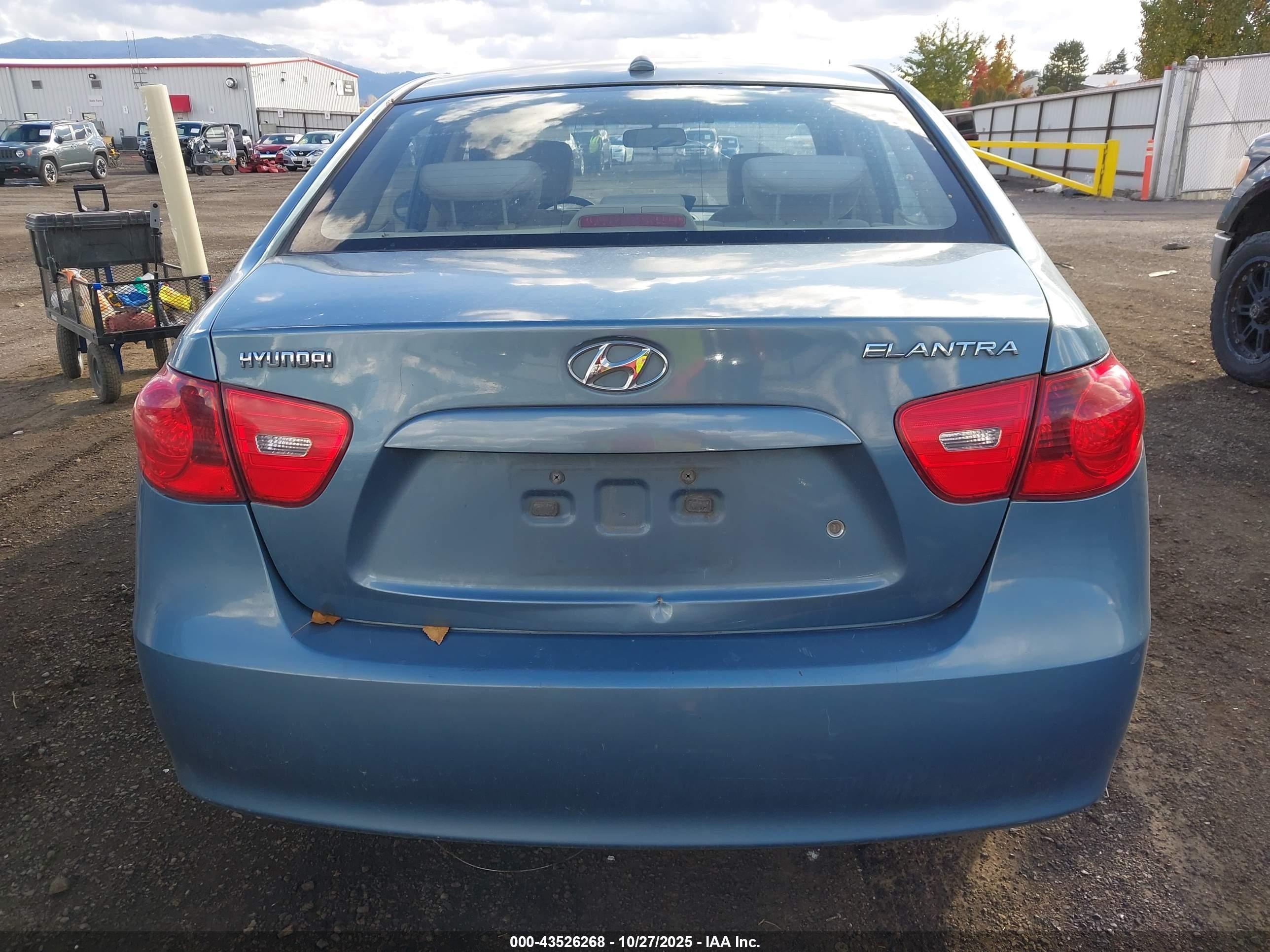 2007 Hyundai Elantra Gls/limited/se Blue vin: KMHDU46DX7U180111