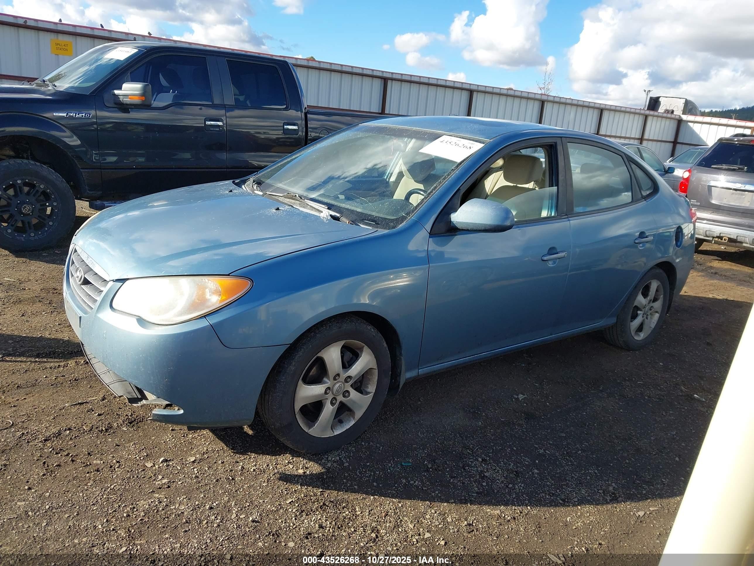 2007 Hyundai Elantra Gls/limited/se Blue vin: KMHDU46DX7U180111