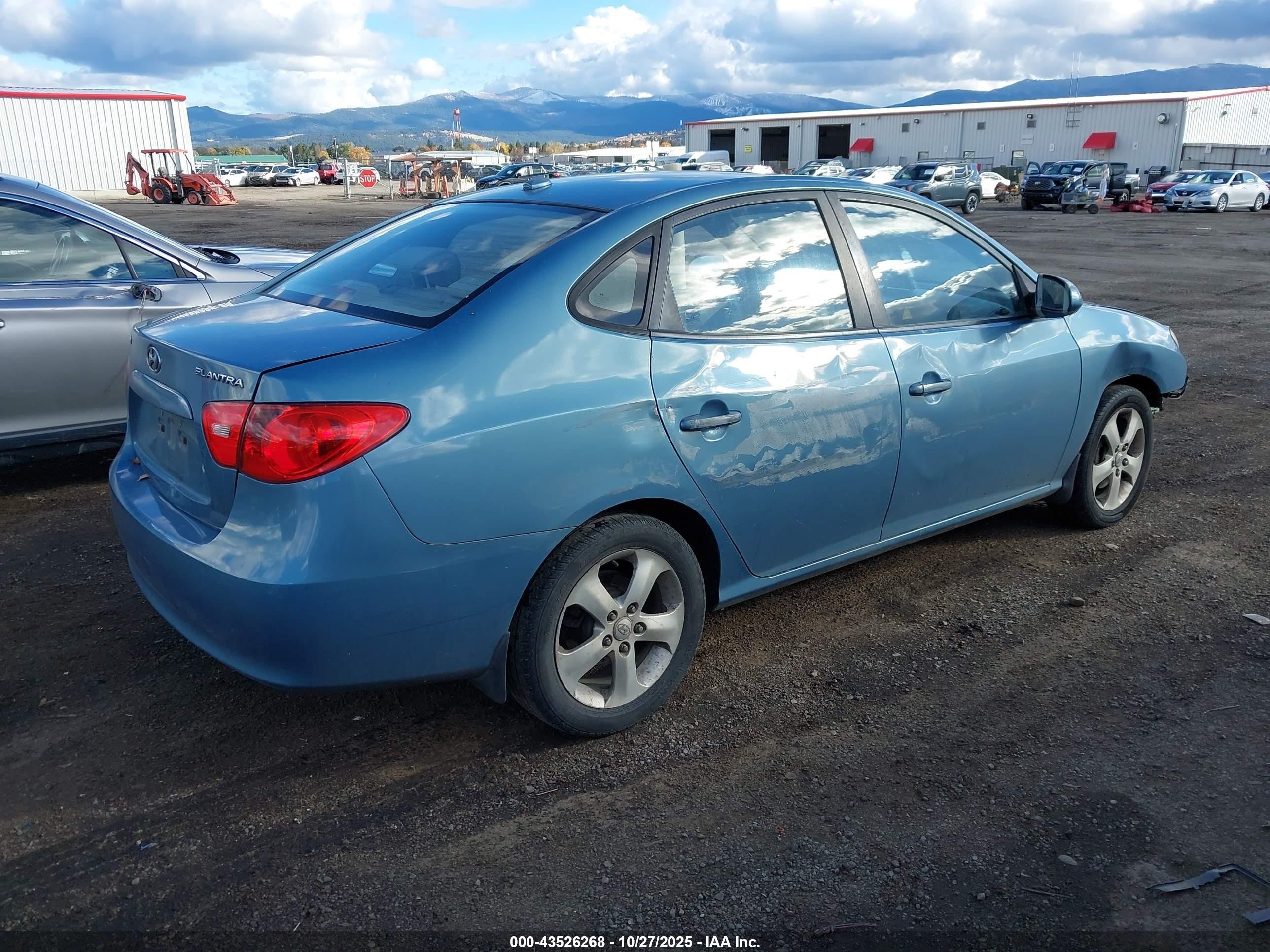 2007 Hyundai Elantra Gls/limited/se Blue vin: KMHDU46DX7U180111