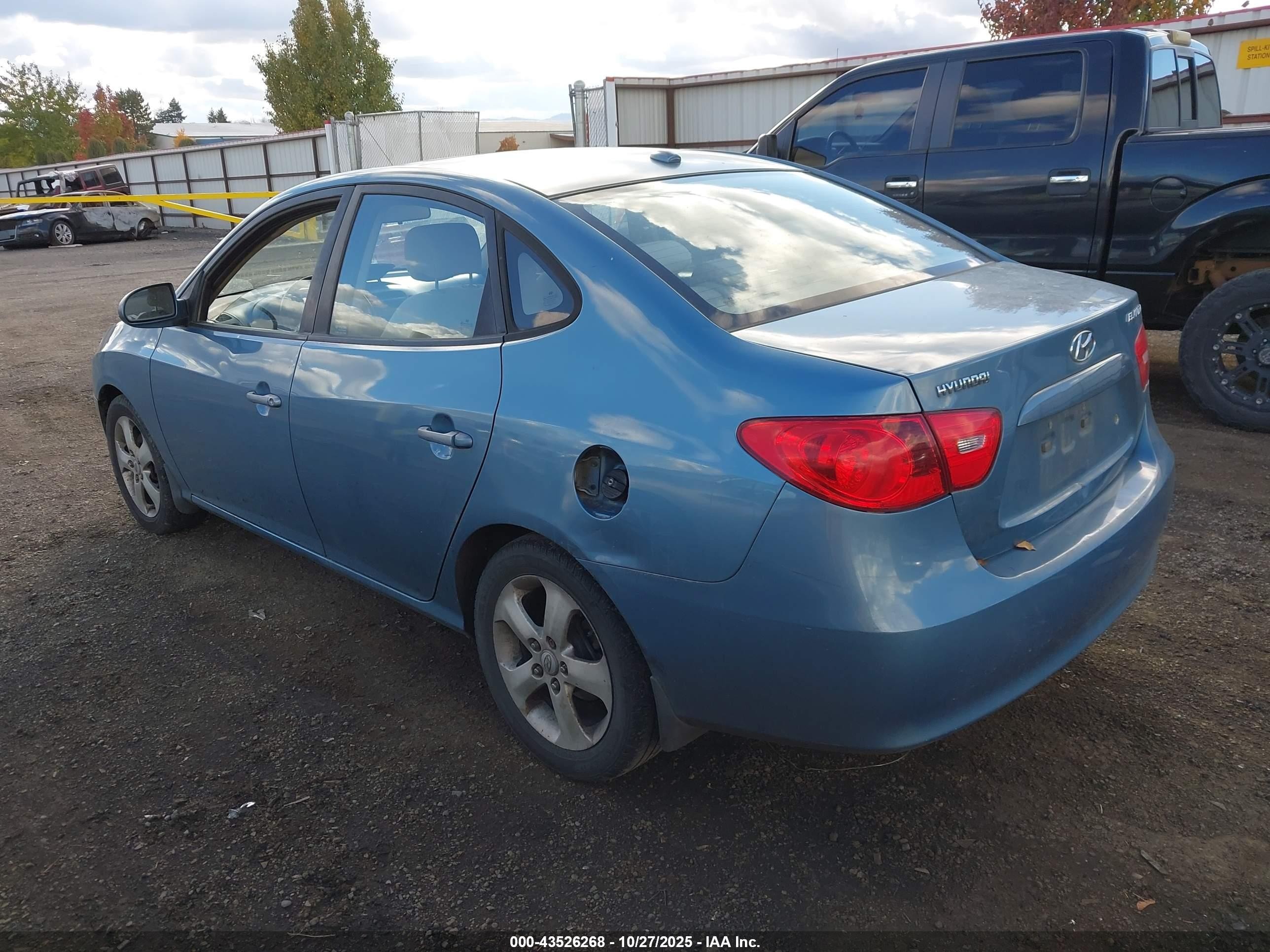 2007 Hyundai Elantra Gls/limited/se Blue vin: KMHDU46DX7U180111