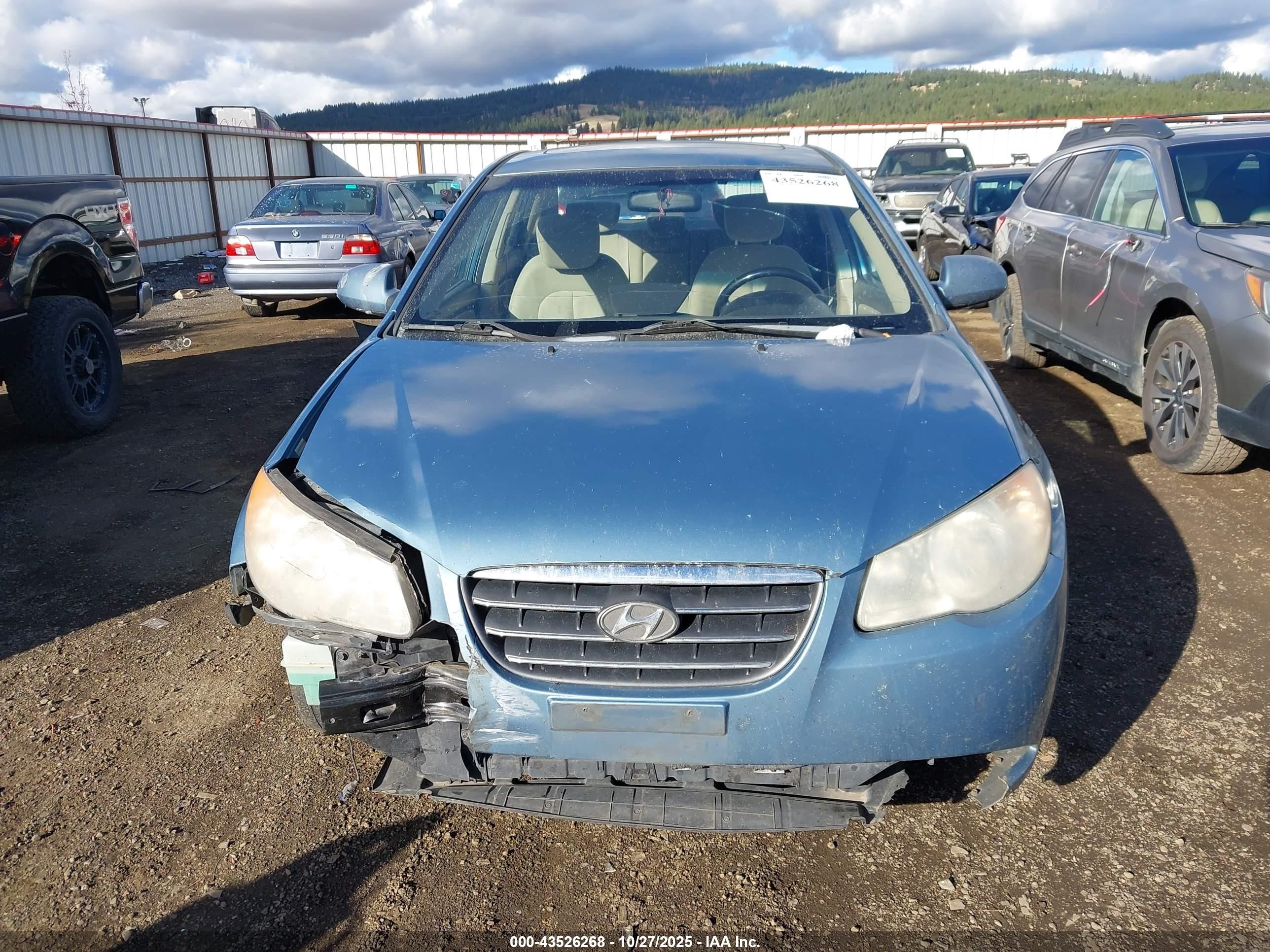 2007 Hyundai Elantra Gls/limited/se Blue vin: KMHDU46DX7U180111