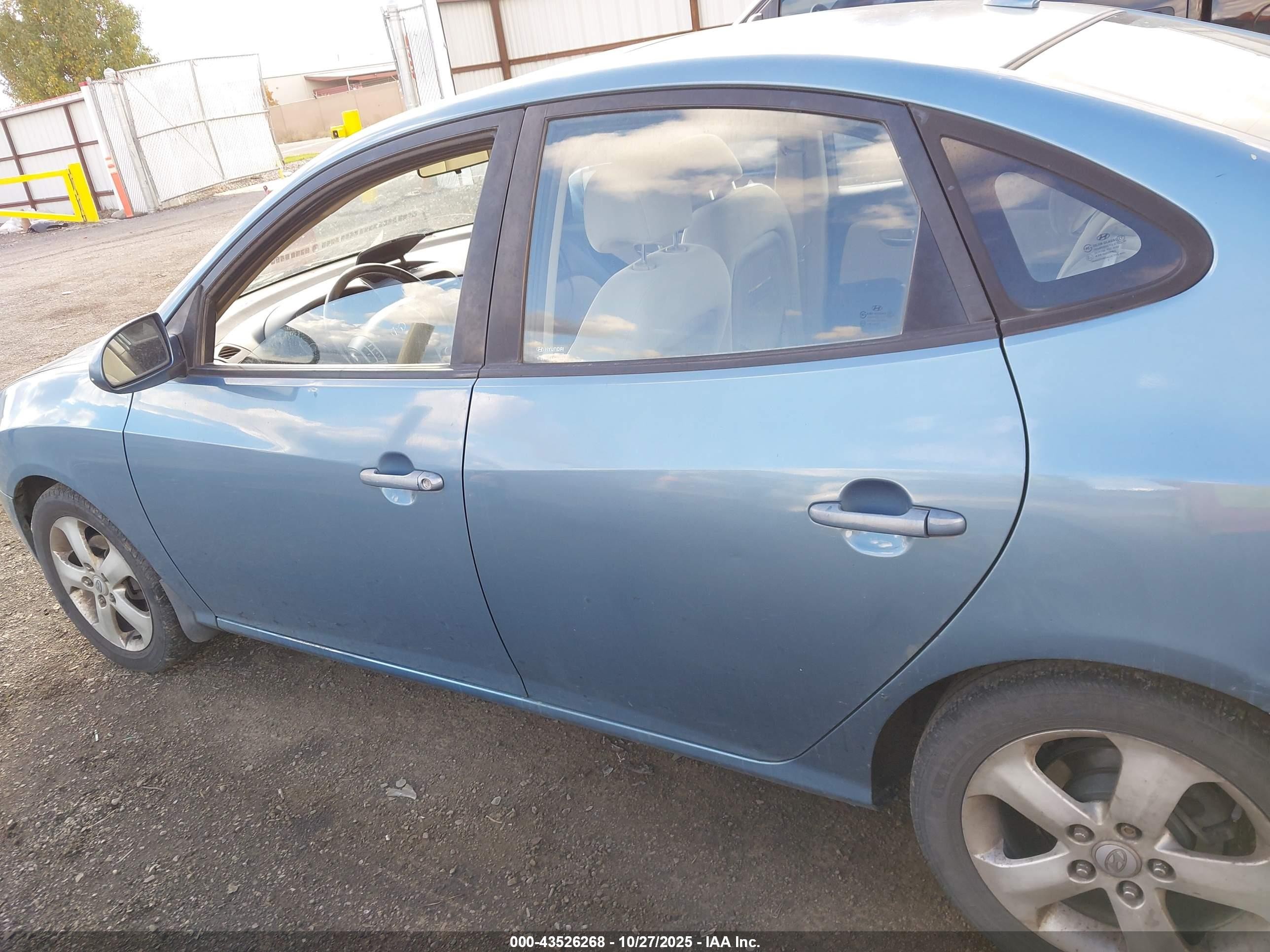 2007 Hyundai Elantra Gls/limited/se Blue vin: KMHDU46DX7U180111